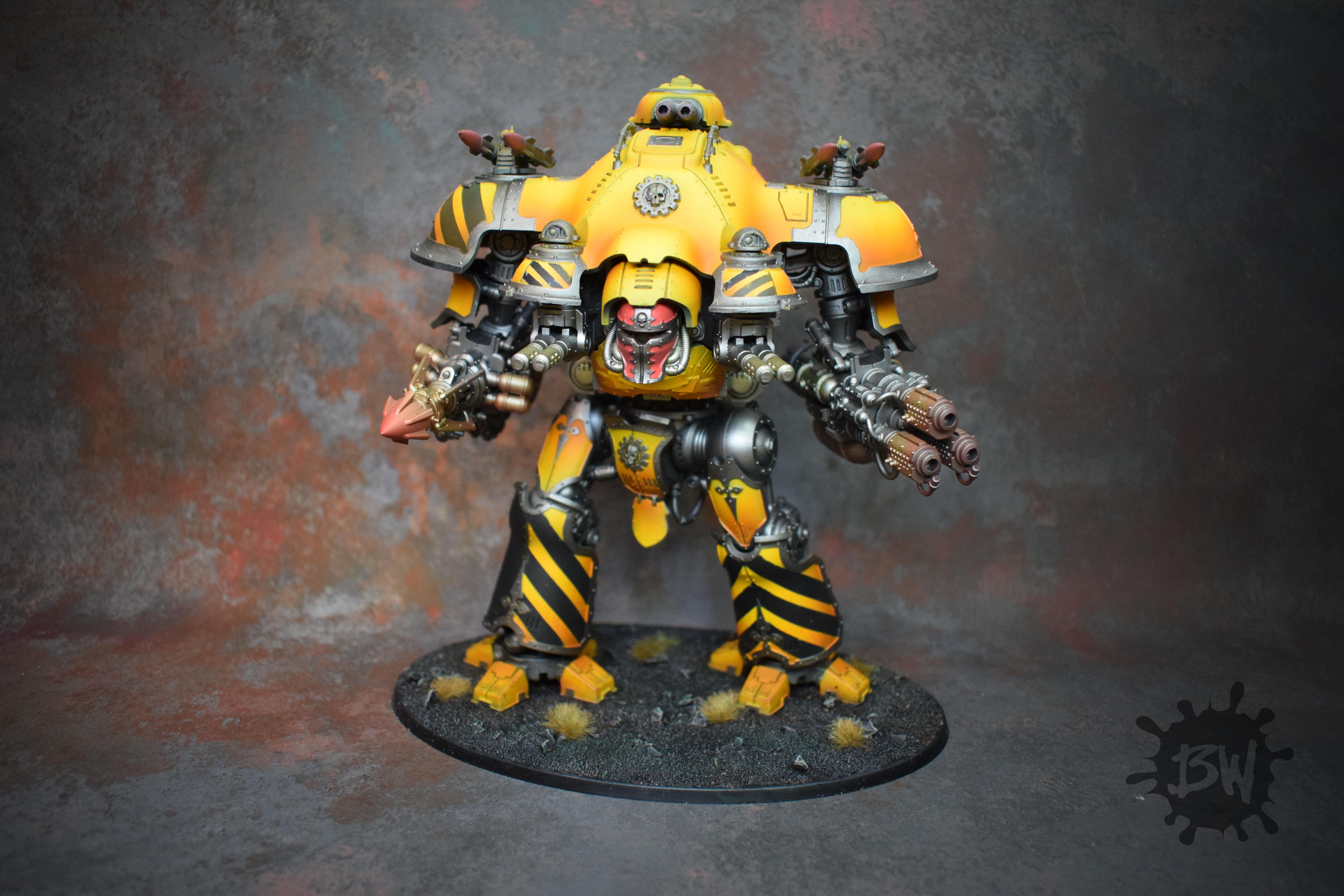 Bw, Commission, Imperial Knight, Imperium, Knight Tyrant Valiant, Painting, Warhammer 40,000, Warhammer Fantasy