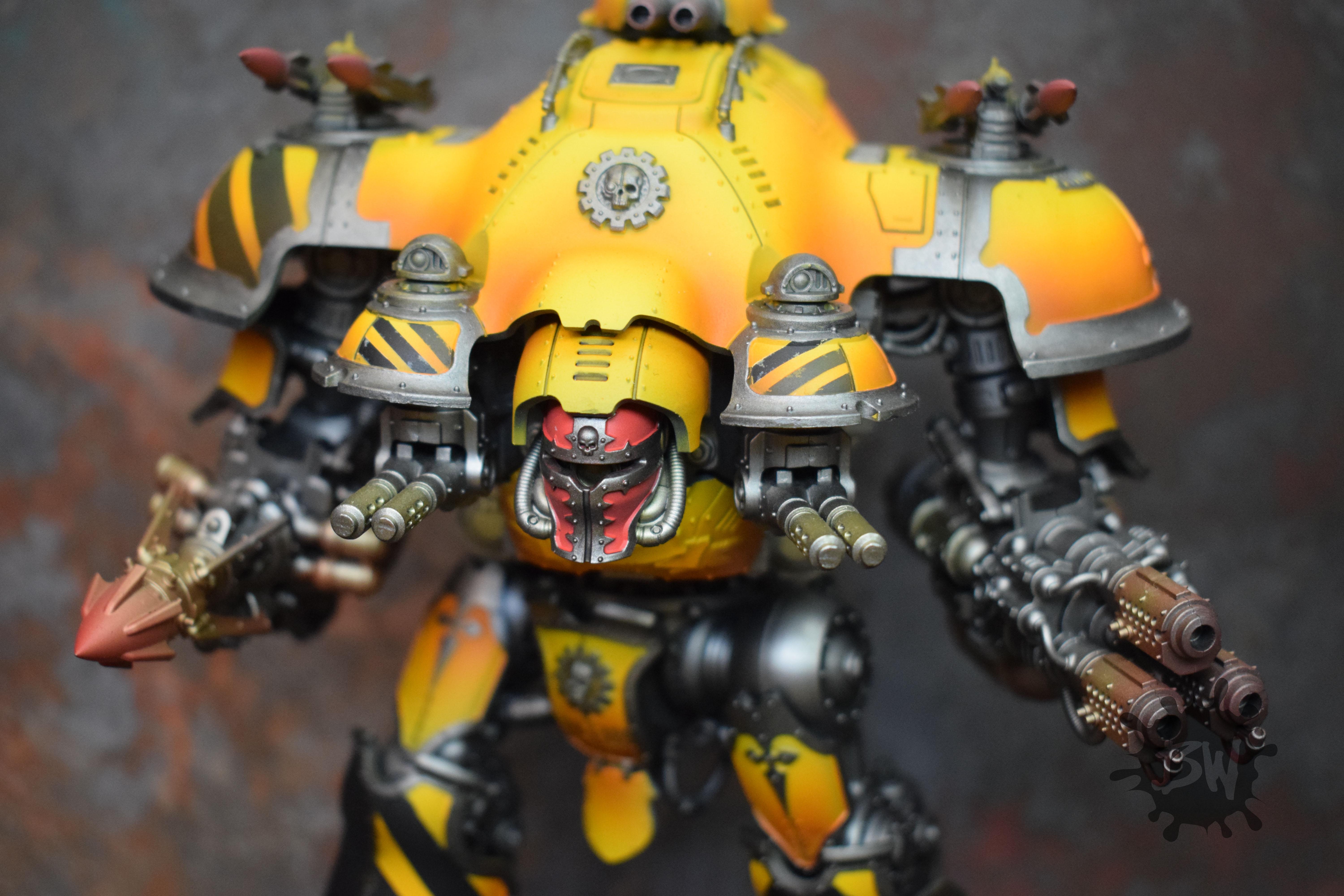 Bw, Commission, Imperial Knight, Imperium, Knight Tyrant Valiant, Painting, Warhammer 40,000, Warhammer Fantasy