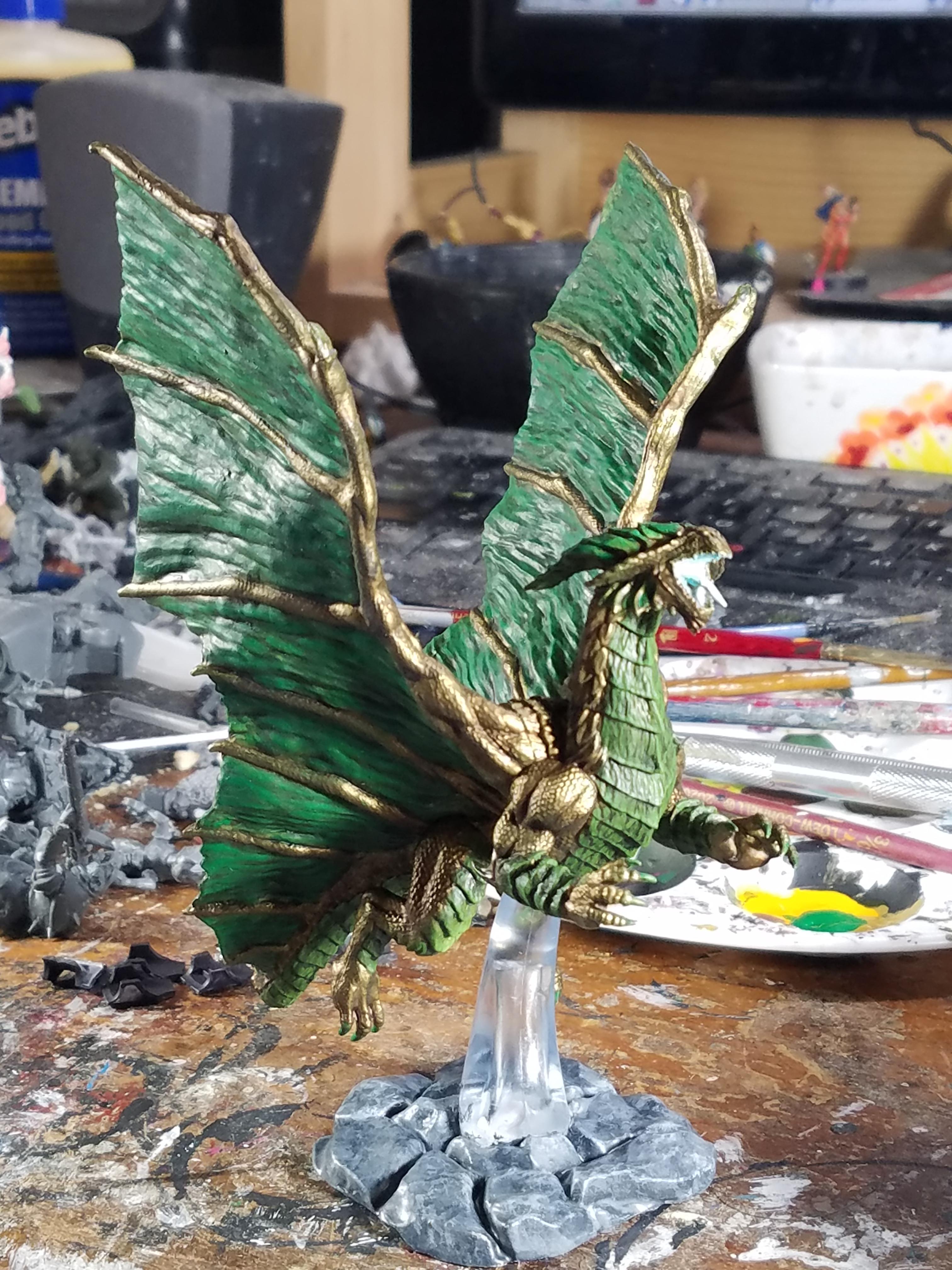 Copper Dragon, Deep Cuts, Dragon, Dungeons And Dragons, Nolozurs Marvelous Miniatures, Pvc, Wizkids
