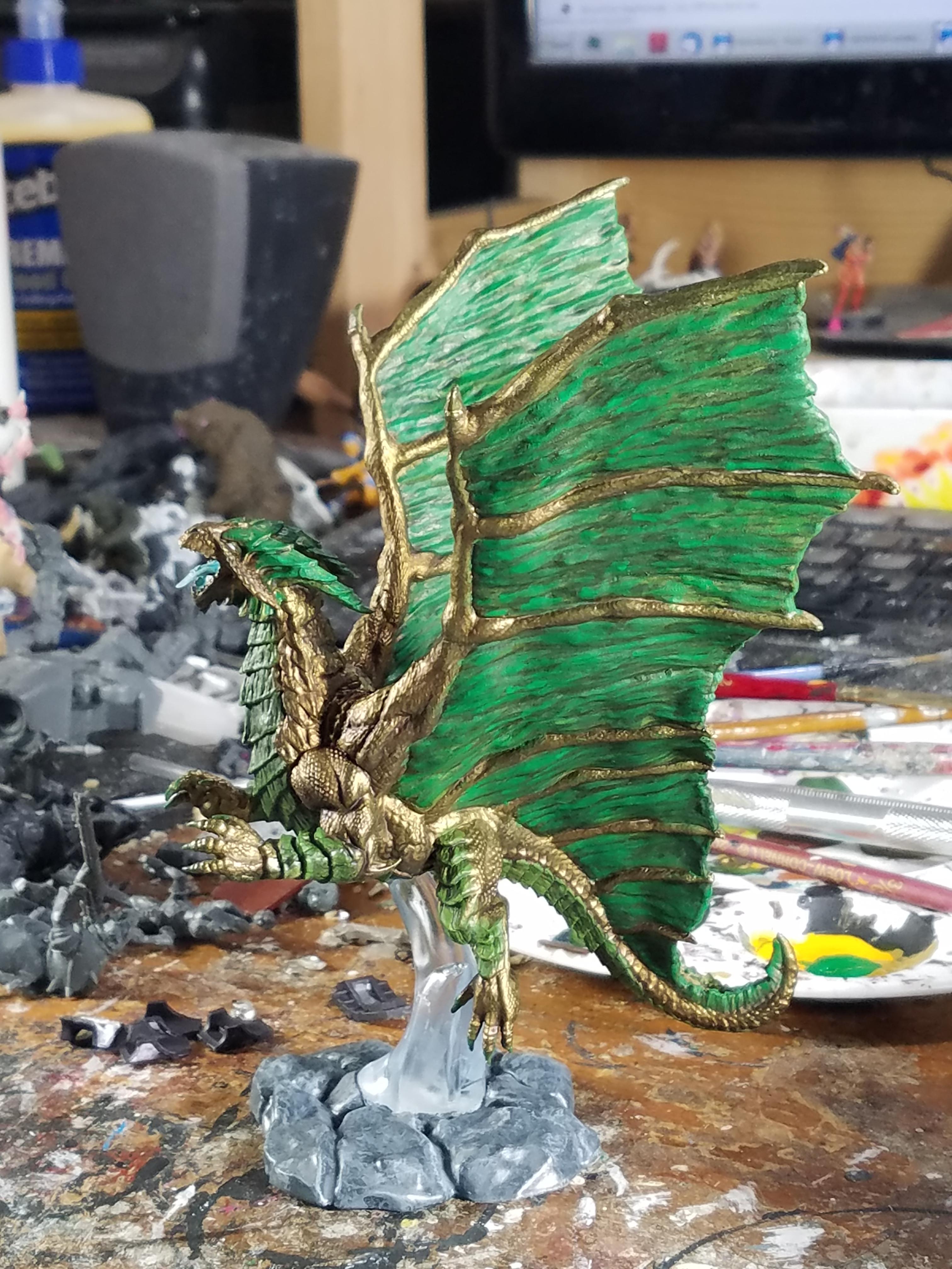 Copper Dragon, Deep Cuts, Dragon, Dungeons And Dragons, Nolozurs Marvelous Miniatures, Pvc, Wizkids