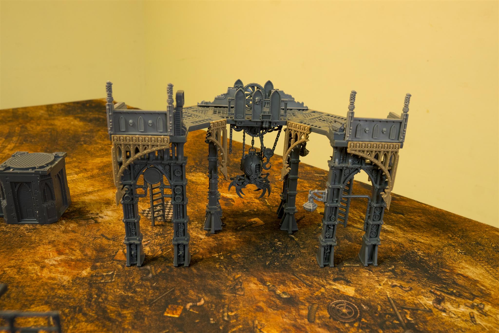 Warhammer 40k refinery terrain, 3D printed parts given the paint