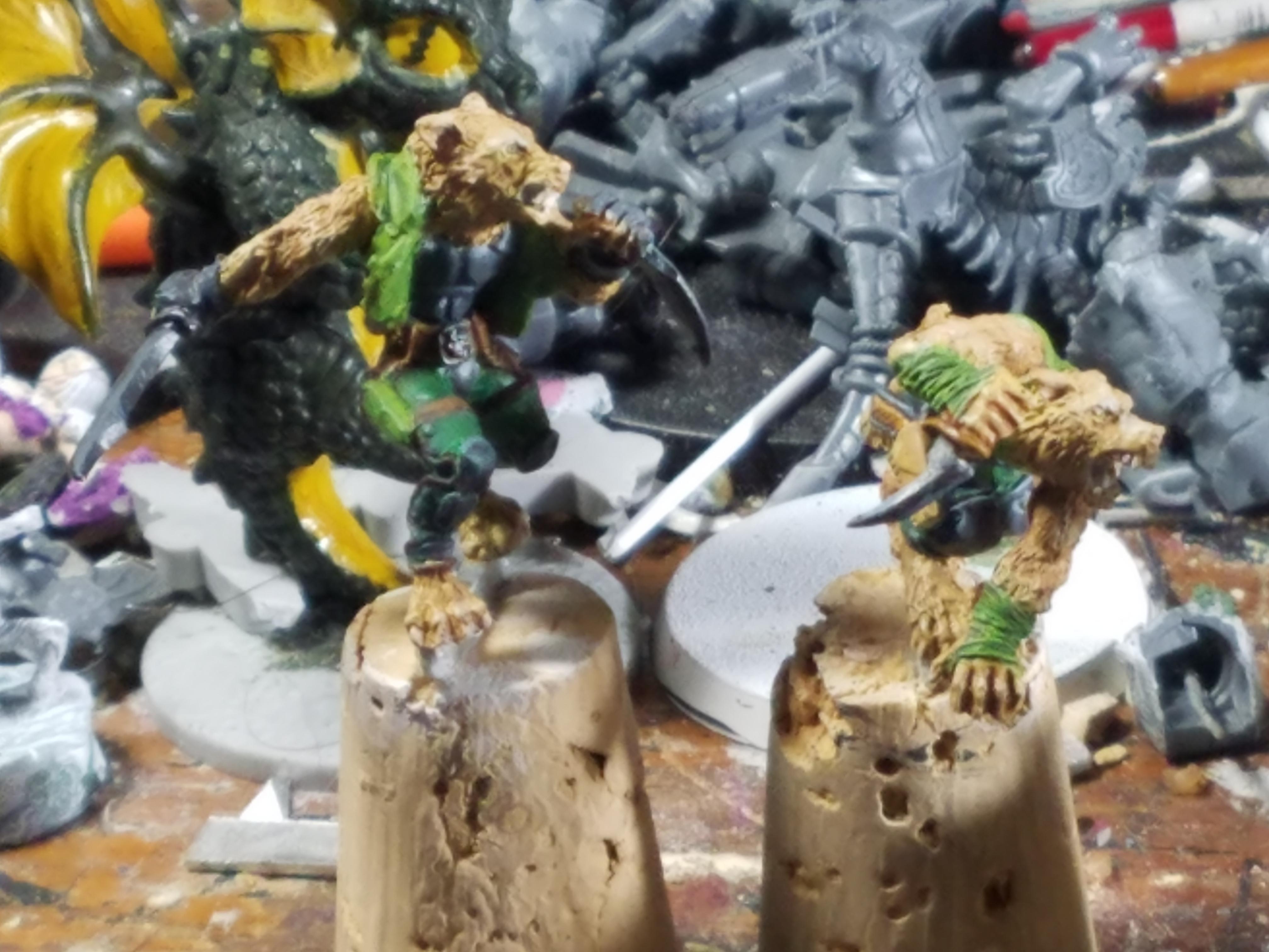 Beastmen, Bronze Age Miniatures, Wolf People, Wolfen, Work In Progress