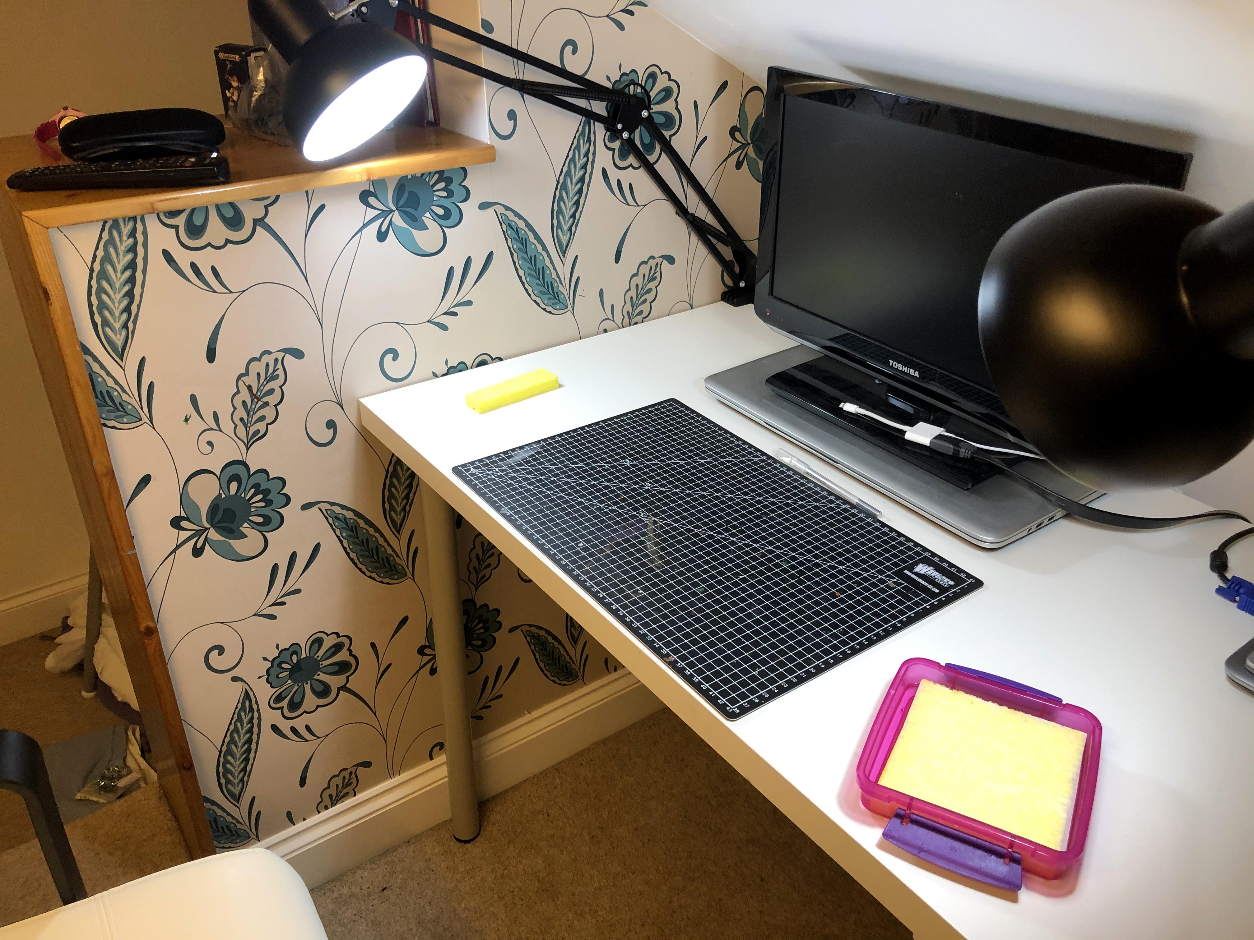 Daylight Lamps, Desk, Hobby Space, Wet Palette