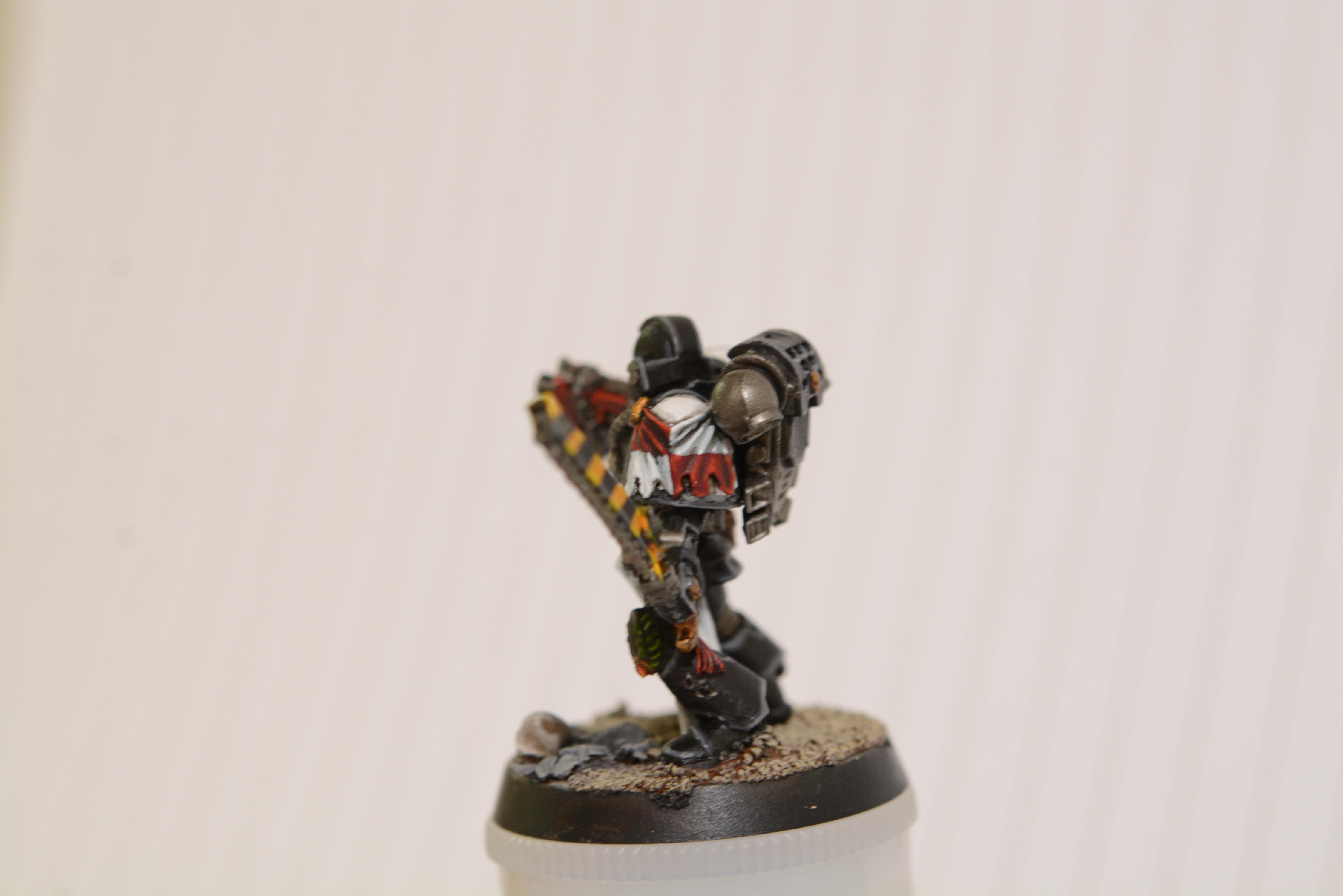Assault, Black, Black Templars, Bolt Pistol, Chainsword, Crusade, Crusader Squad, Hazard Stripes, Red, Space Marines, Templars, Warhammer 40,000, White