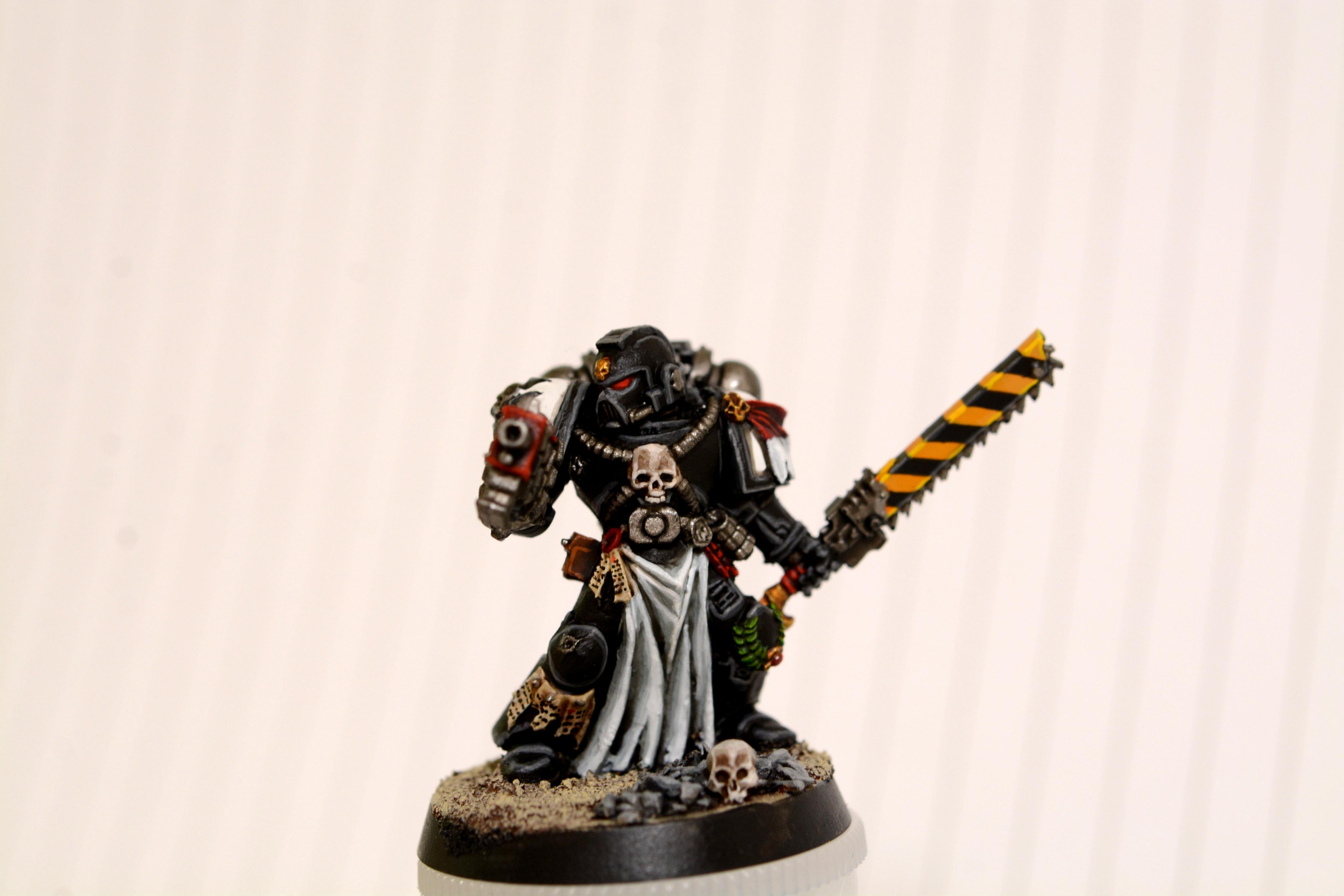 Assault, Black, Black Templars, Bolt Pistol, Chainsword, Crusade, Crusader Squad, Hazard Stripes, Red, Space Marines, Templars, Warhammer 40,000, White