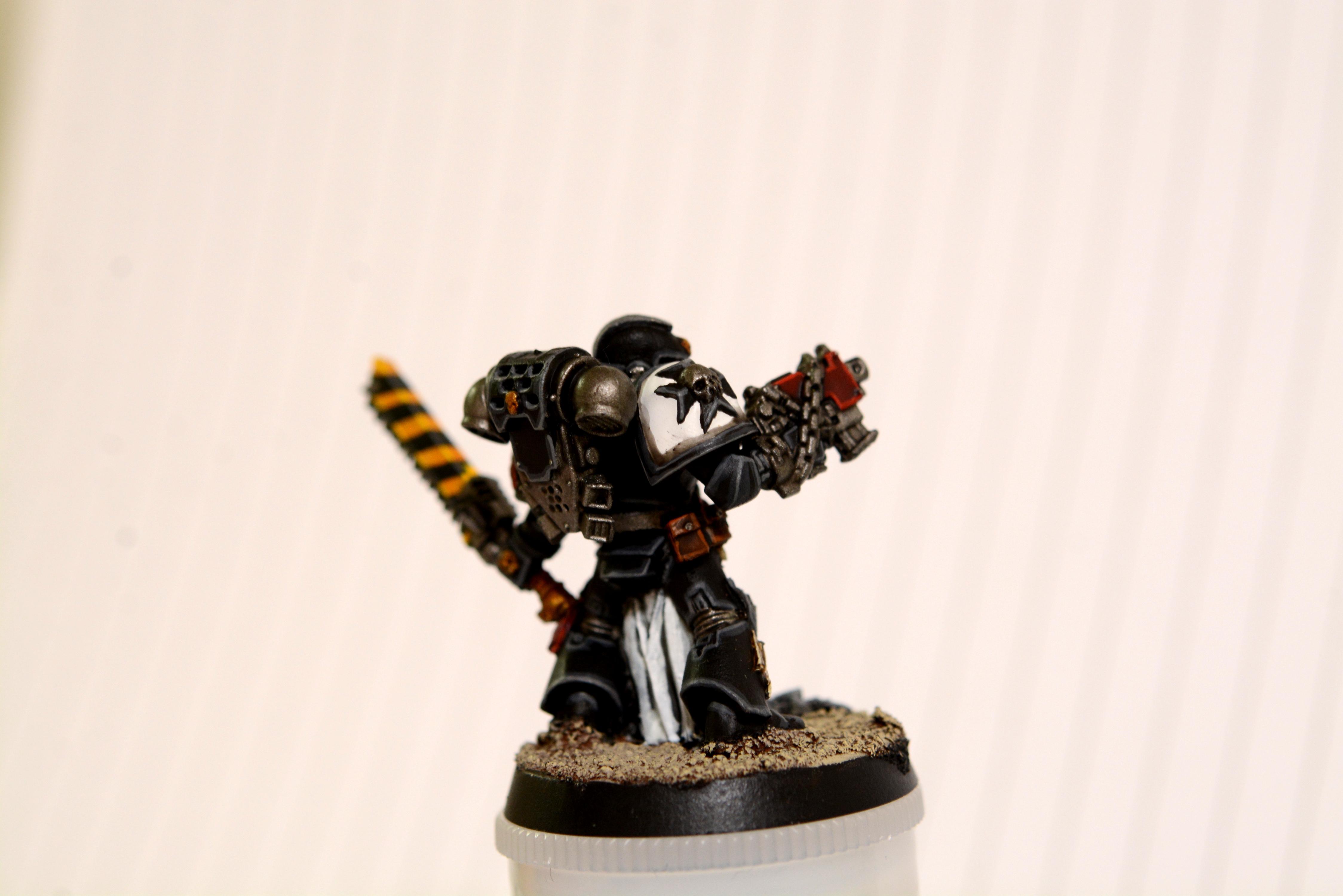 Assault, Black, Black Templars, Bolt Pistol, Chainsword, Crusade, Crusader Squad, Hazard Stripes, Red, Space Marines, Templars, Warhammer 40,000, White