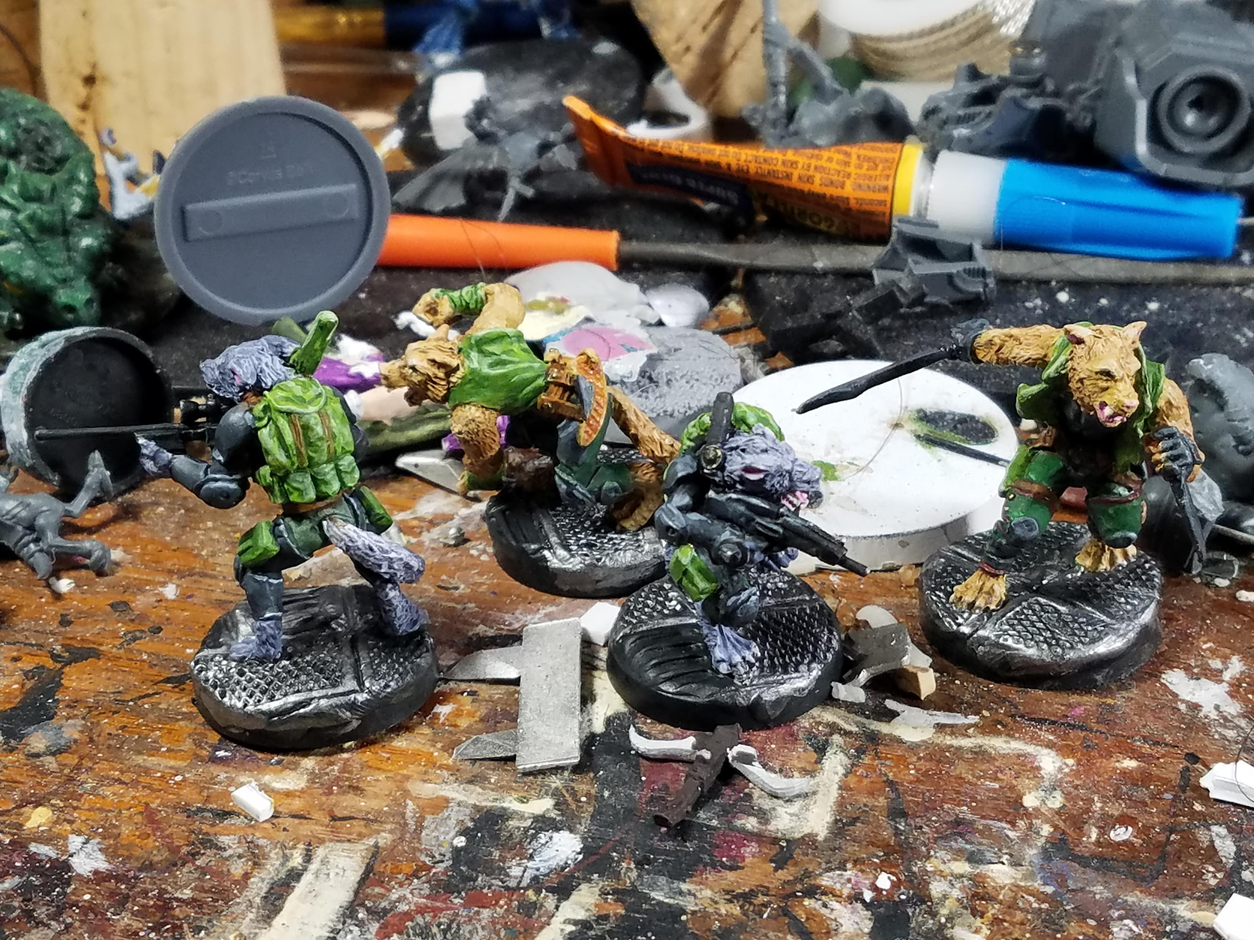 Bronze Age Miniatures, Fatigues, Space Marines, Werewolves, Wolf, Work In Progress