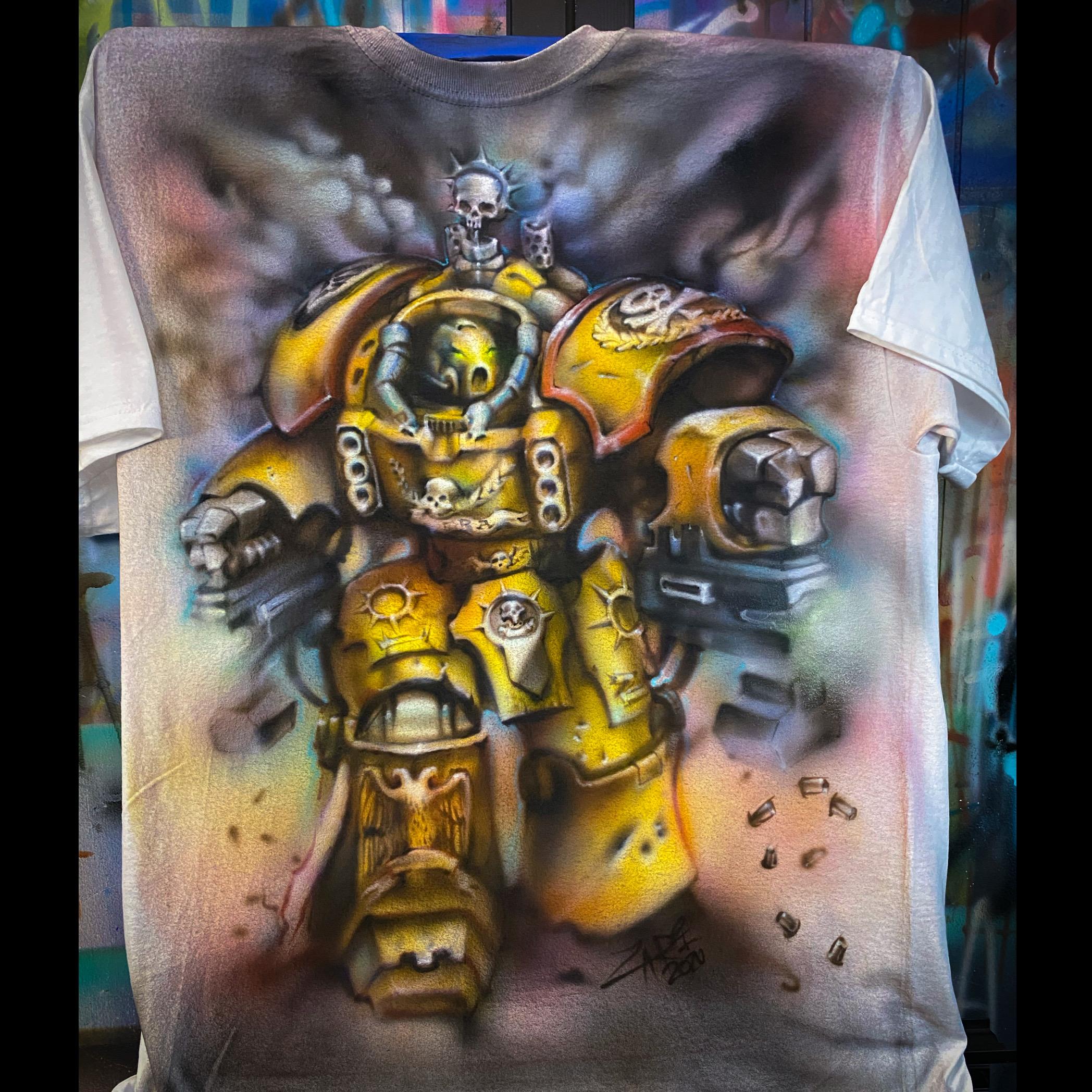 Airbrushed, Imperial Fists, Space Marines, Tshirt, Warhammer 40,000