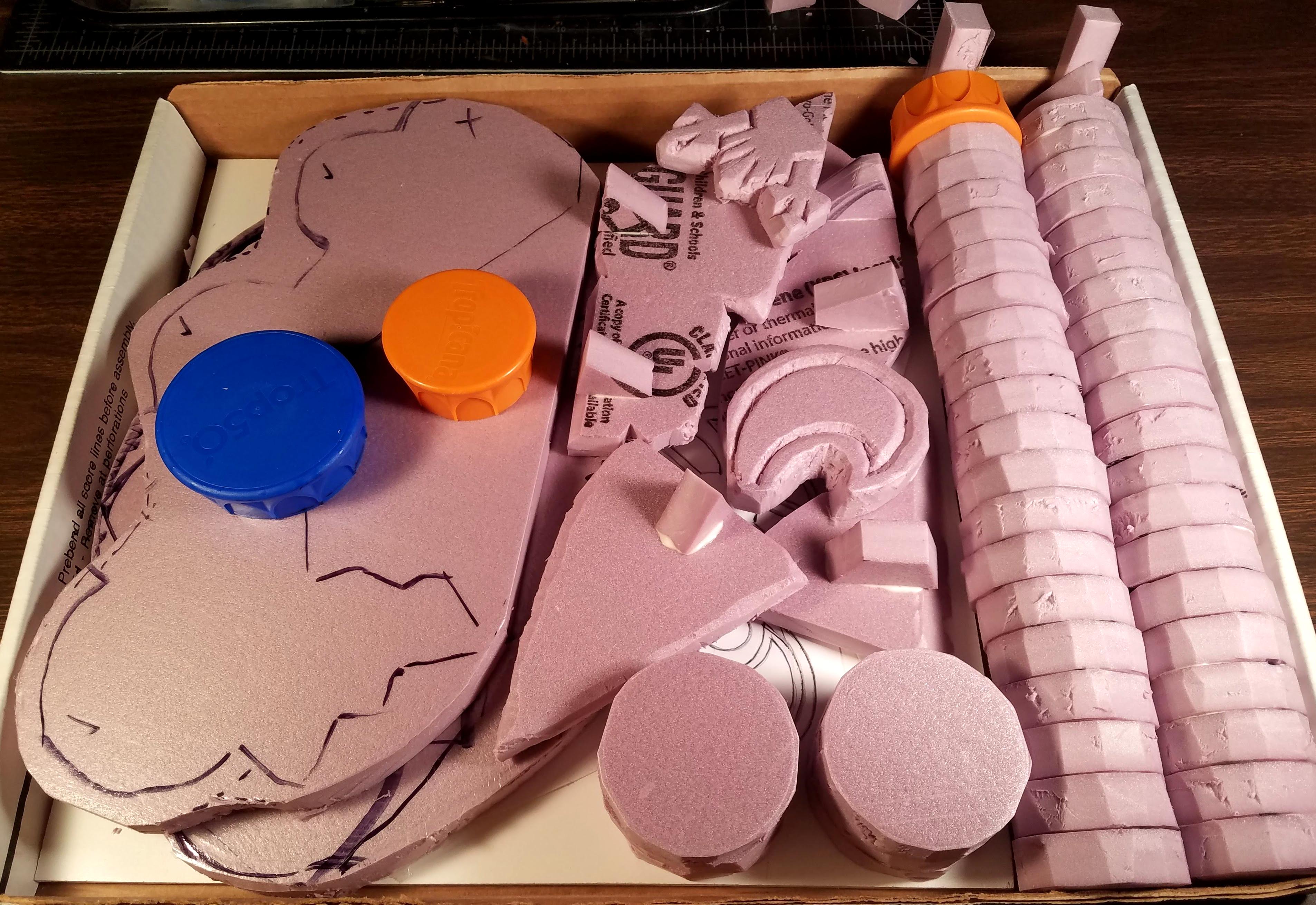Two bases, two shattered icons, and a whole lot of little pink pucks