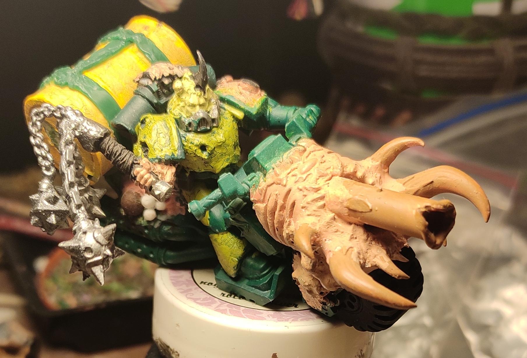 Aspiring Champion, Barrel, Bike, Blight, Chaos, Chaos Space Marines, Conversion, Dark Vengeance, Death Guard, Decay, Disease, Fast Attack, Flail, Heresy, Heretic Astartes, Nurgle, Pestilence, Plague, Plague Marines, Plague Spewer, Respirator, Rot, Traitor Legions, Warhammer 40,000, Work In Progress