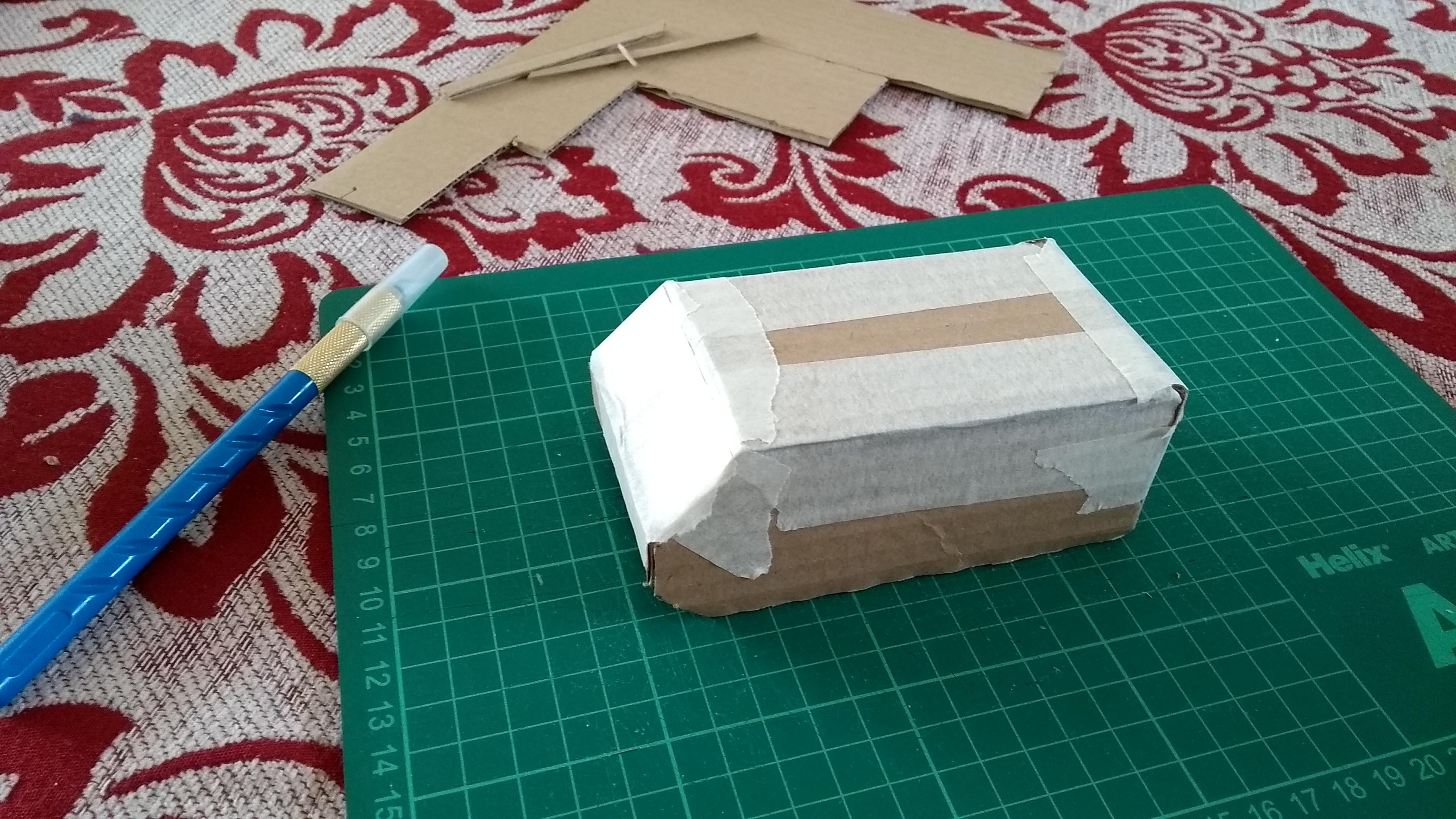 Step 1: Rhino chassis, cardboard and masking tape