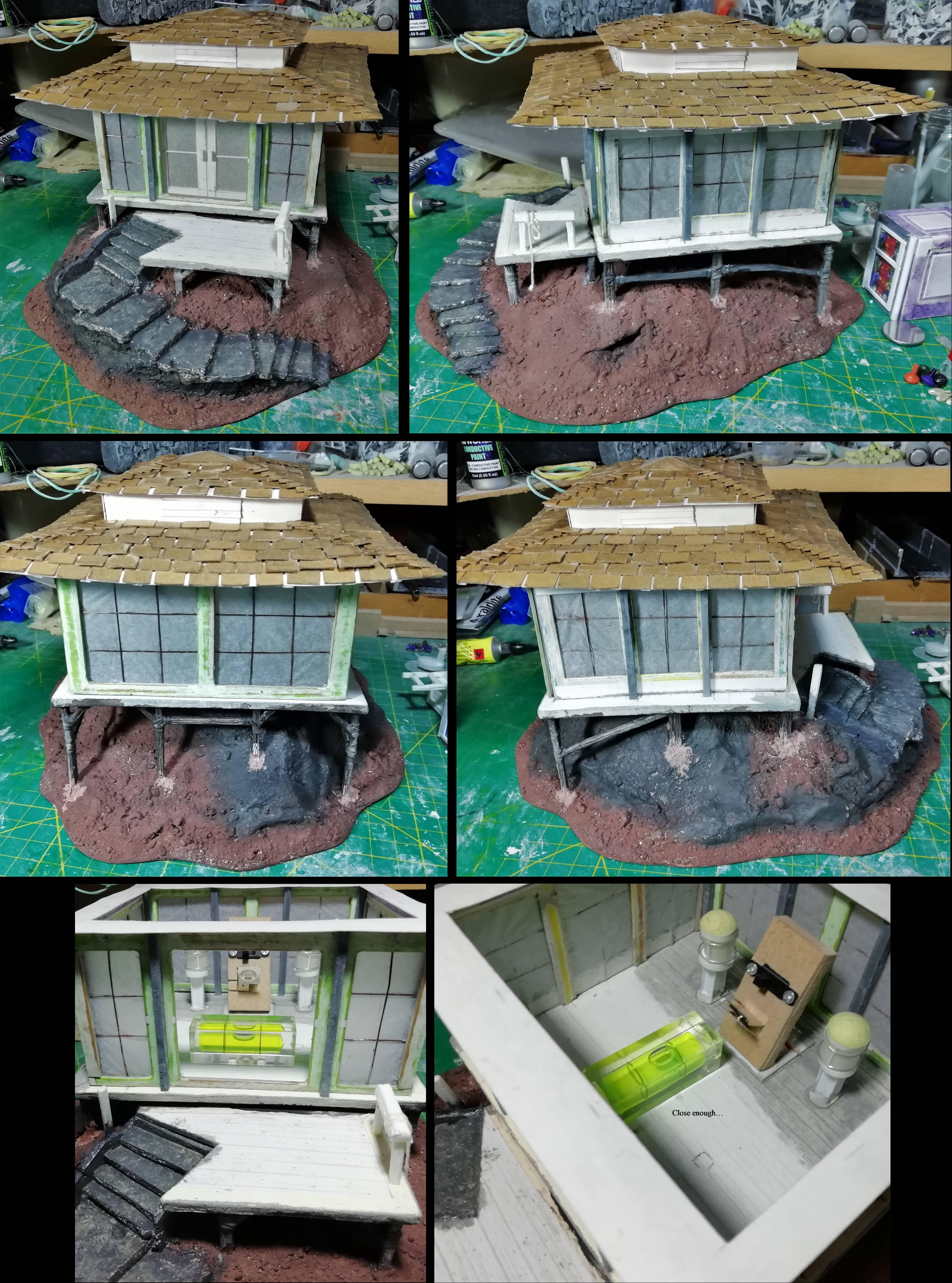 Hut on mound wip 17; affixing to base