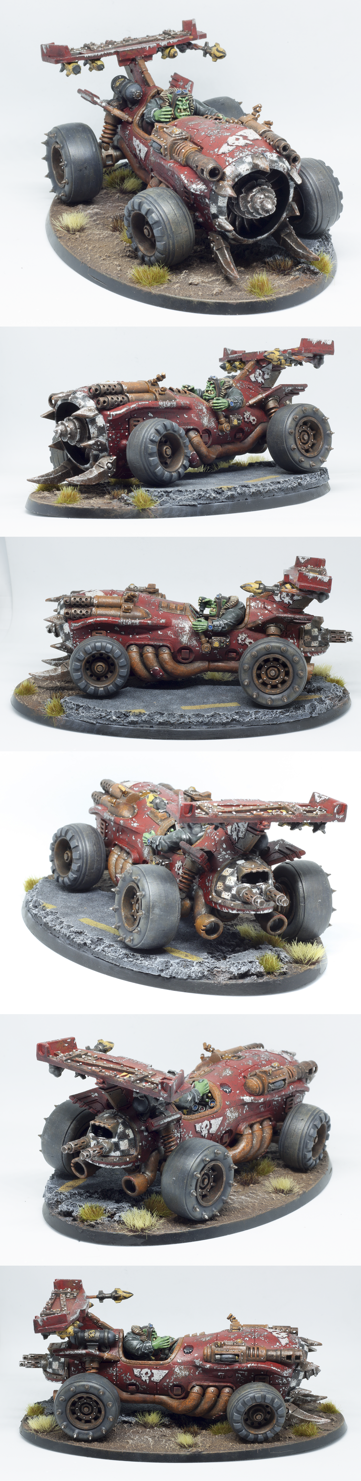 Asphalt, Battle Damage, Cars, Checkers, Chipping, Evil Sunz, Fast Attack, Orks, Red, Road, Rust, Speed, Vehicle, Waaagh, Warhammer 40,000, Weathered