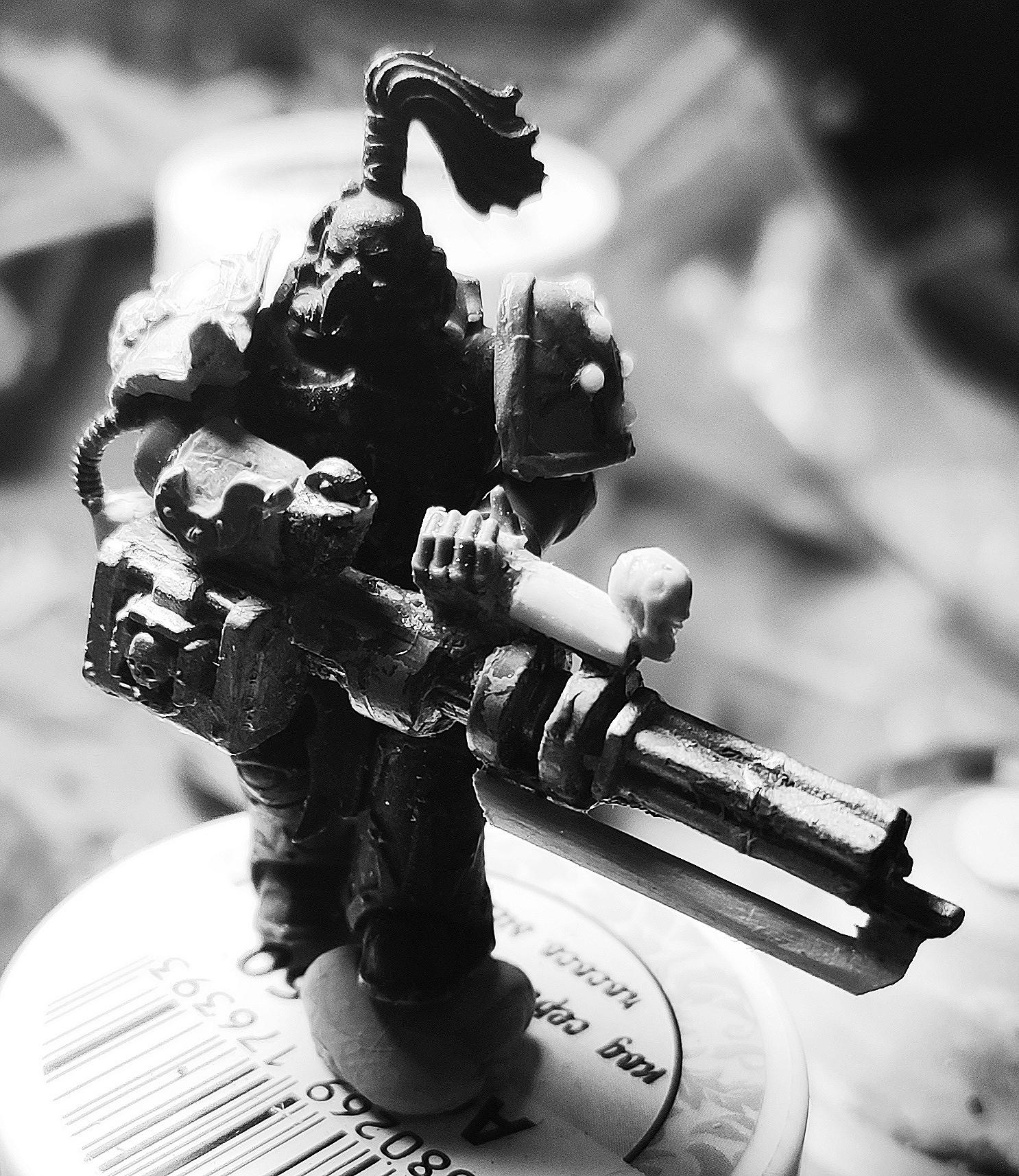 Autocannon, Black And White, Casting, Chaos, Chaos Space Marines, Conversion, Epoxy, Havoc, Heresy, Heretic Astartes, Infantry, Kitbash, Putty, Traitor Legions, Warhammer 40,000, Work In Progress