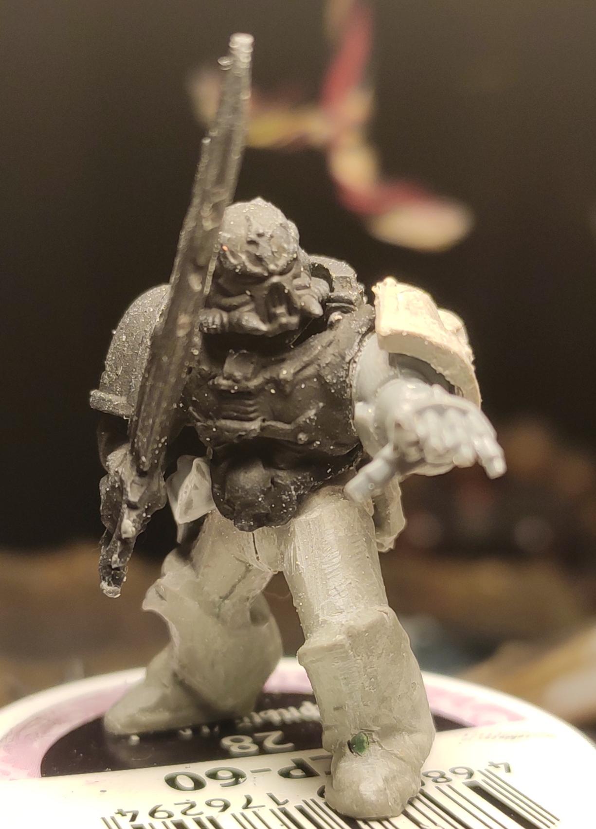 Casting, Chaos, Chaos Space Marines, Conversion, Epoxy, Heresy, Heretic Astartes, Infantry, Kitbash, Power Sword, Putty, Sorcerer, Traitor Legions, Warhammer 40,000, Work In Progress