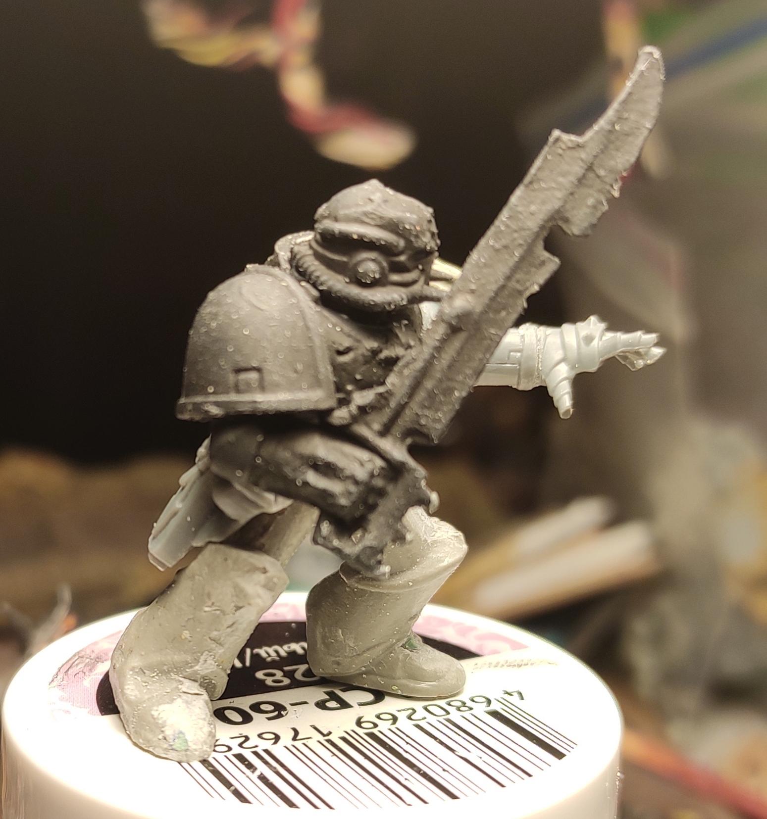 Casting, Chaos, Chaos Space Marines, Conversion, Epoxy, Heresy, Heretic Astartes, Infantry, Kitbash, Power Sword, Putty, Sorcerer, Traitor Legions, Warhammer 40,000, Work In Progress