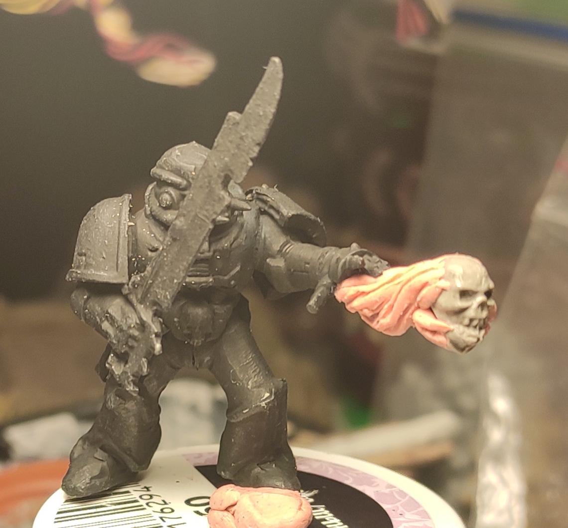Casting, Chaos, Chaos Space Marines, Conversion, Epoxy, Heresy, Heretic Astartes, Infantry, Kitbash, Magic, Power Sword, Putty, Sorcerer, Traitor Legions, Warhammer 40,000, Work In Progress
