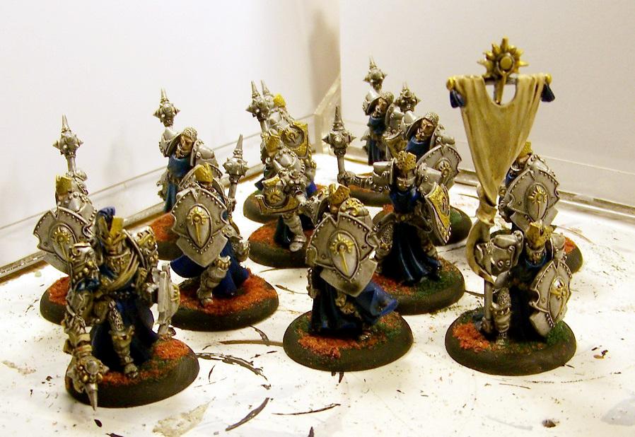 Cygnar, Warmachine, Precursor knights with Officer and Standard