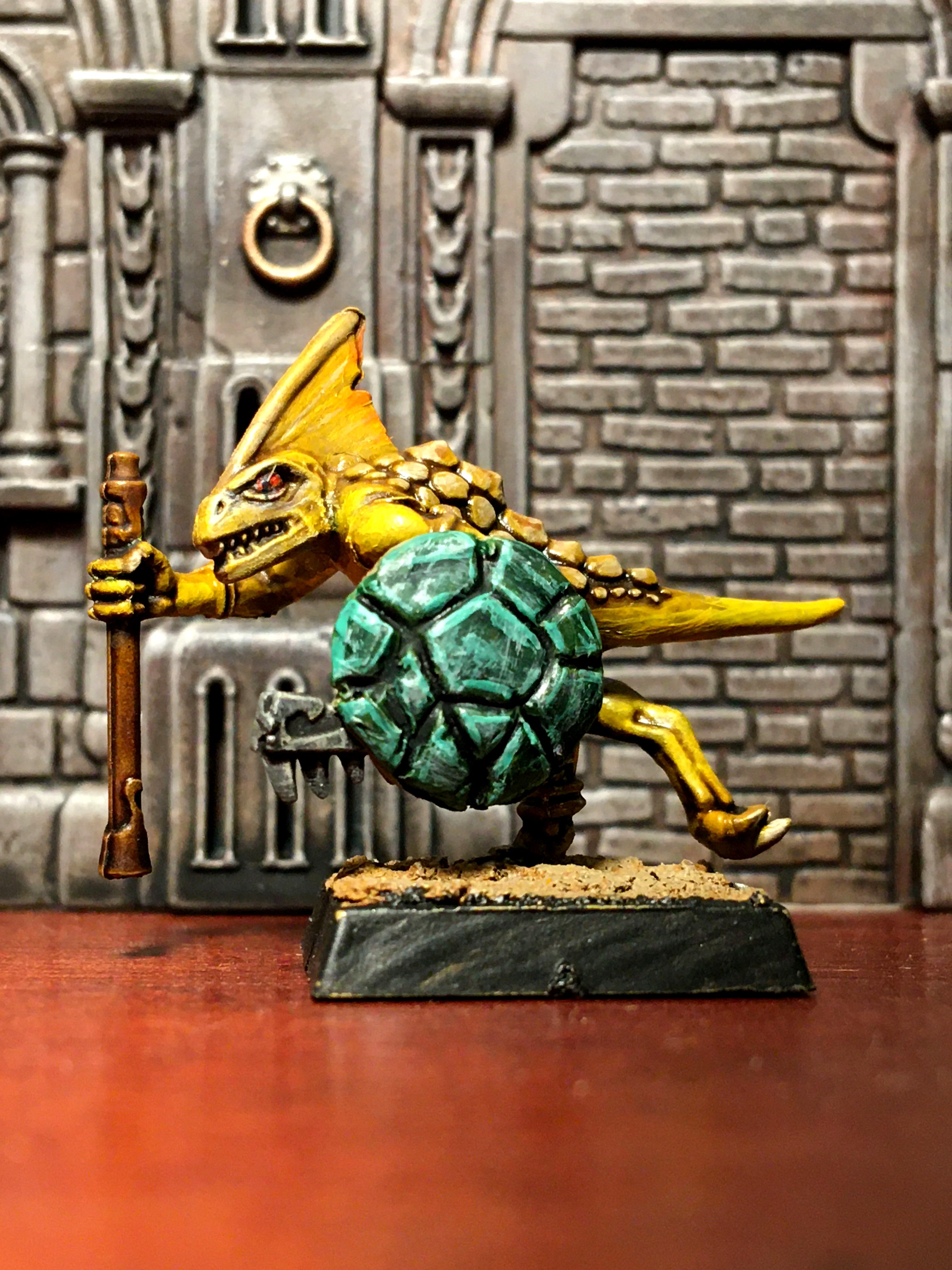 Age Of Sigmar, Conversion, Greenstuff, Lizardmen, Molding, Reptile, Saurus, Sculpting, Seraphon, Shield, Skinks