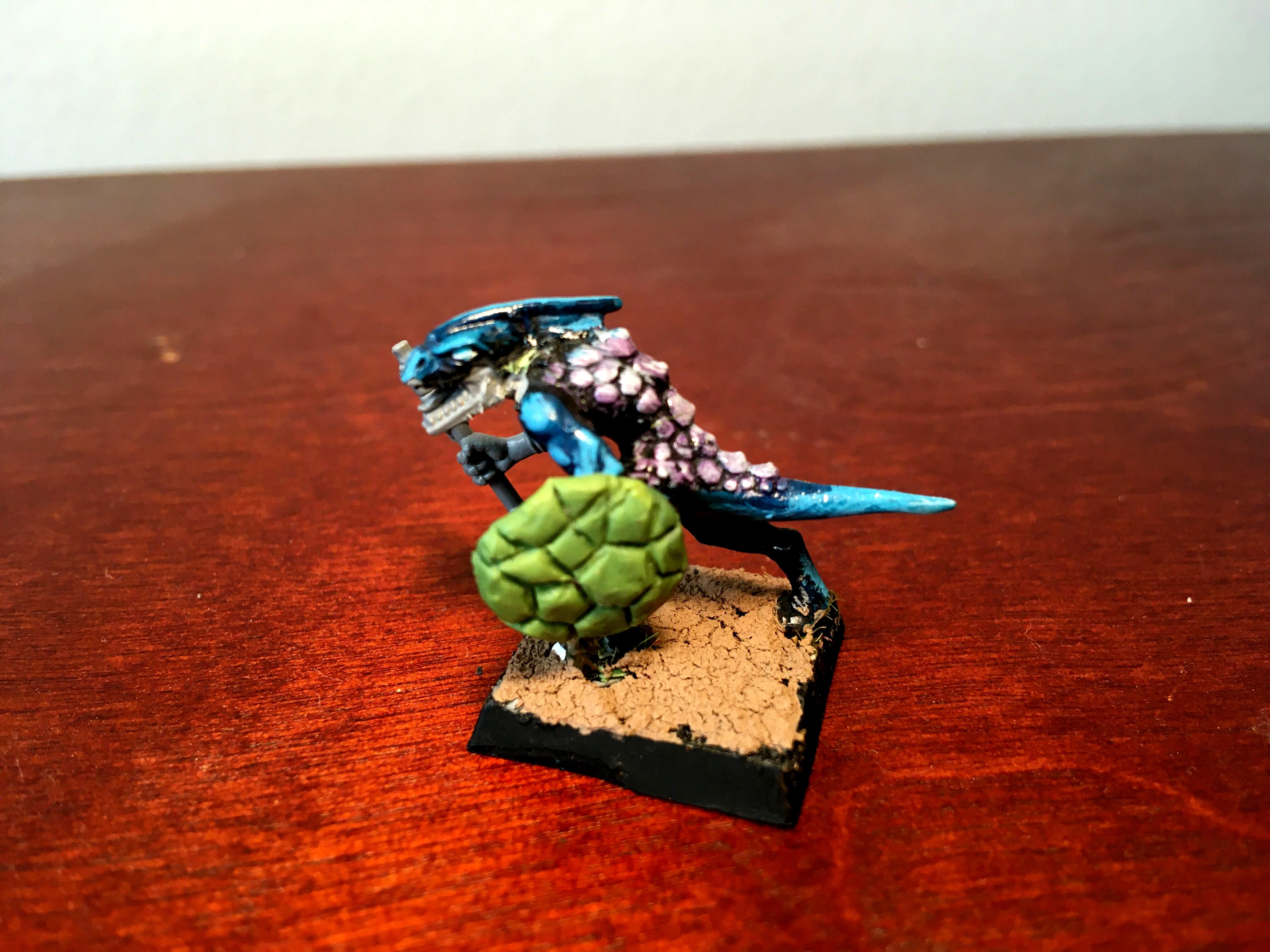 Age Of Sigmar, Conversion, Greenstuff, Lizardmen, Molding, Reptile, Saurus, Sculpting, Seraphon, Shield, Skinks