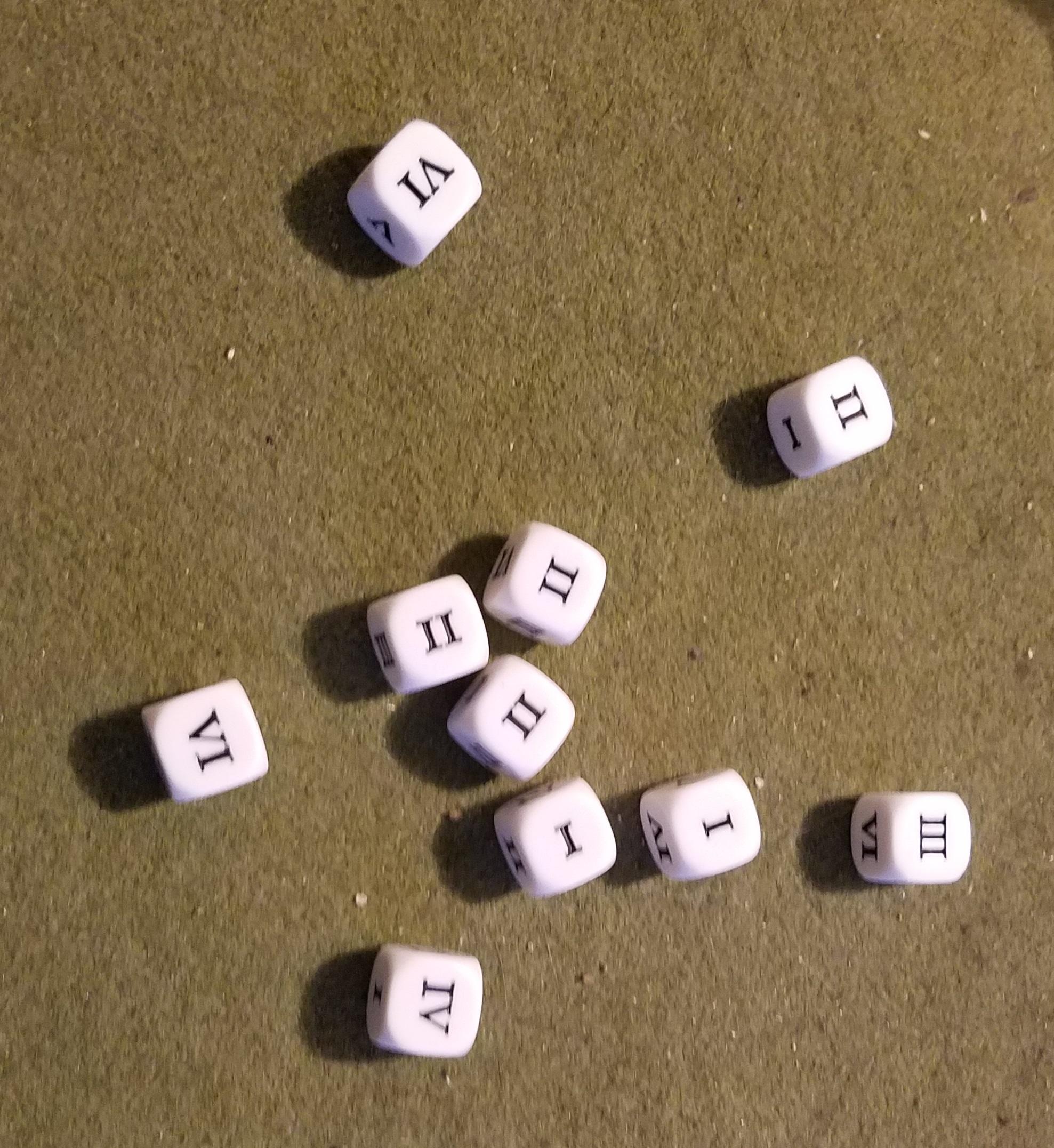Dice, Roman Numeral, 13 - dice