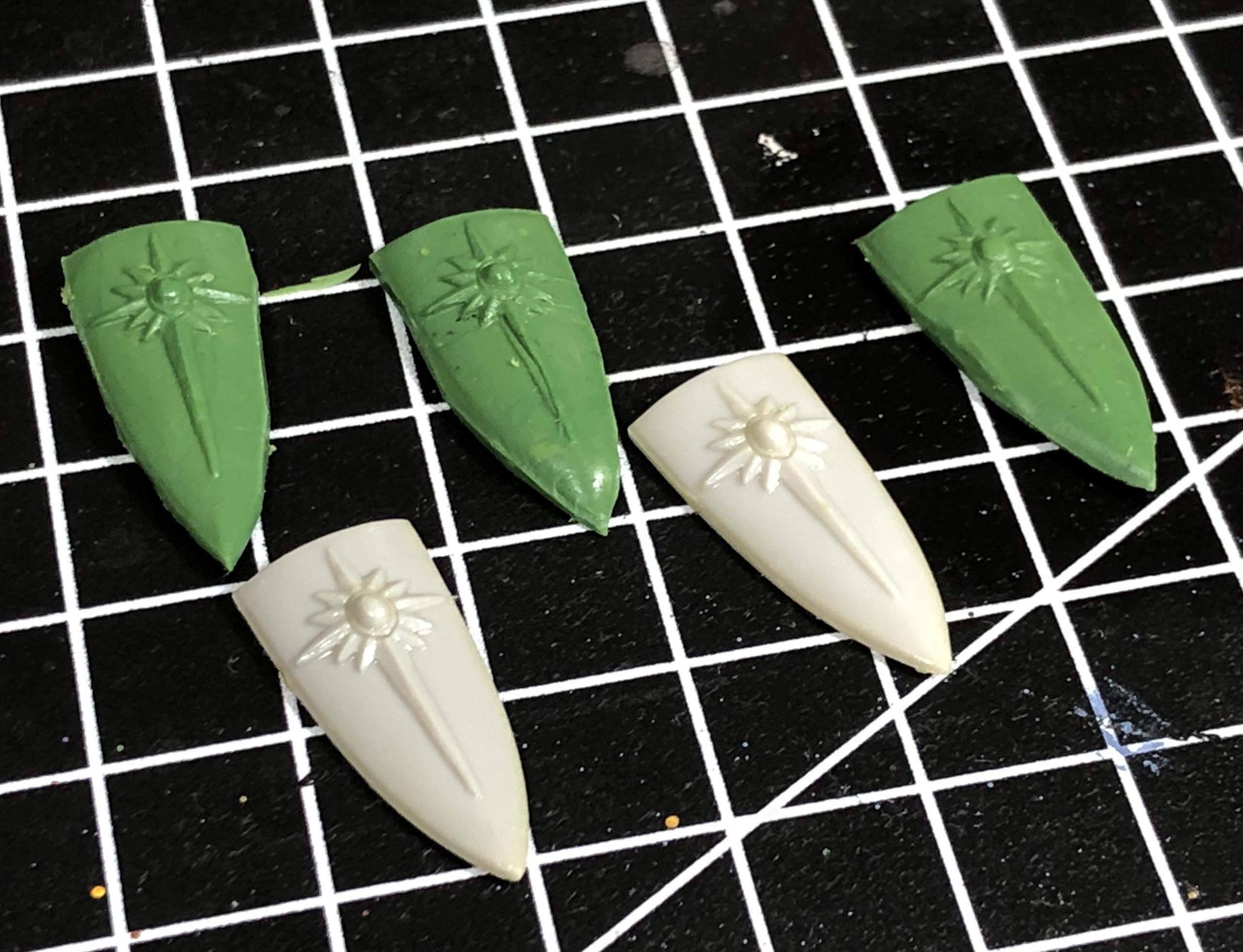 5th Edition, Greenstuff, High Elves, Shields, Warhammer Fantasy, Work In Progress
