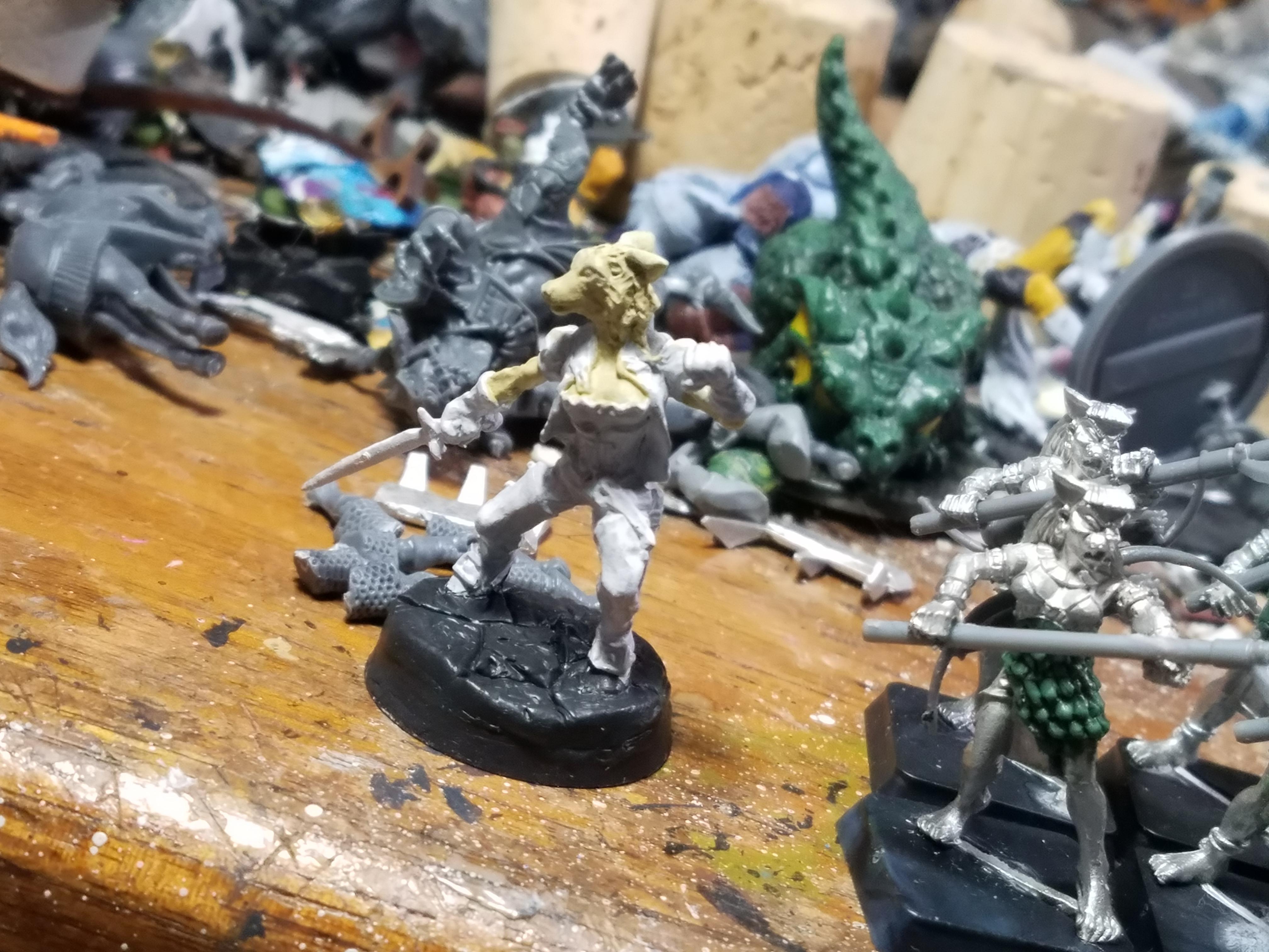 Animal Adventurers, Bronze Age Miniatures, Fox, Were, Work In Progress