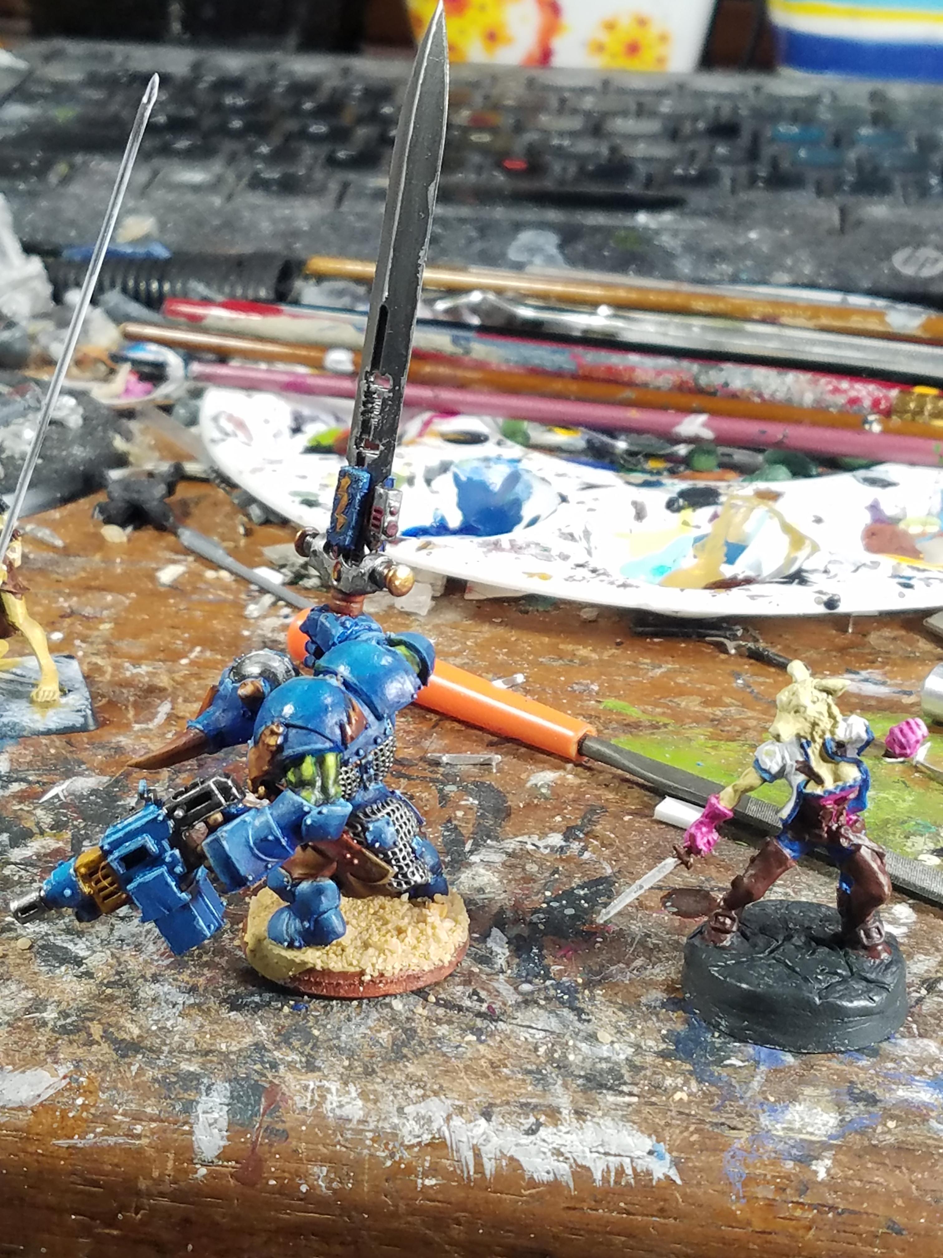 Bronze Age Miniatures, Citadel Miniatures, Duellist, Fox, Games Workshop, Kitbash, Nob, Orks, Oversized Weapon, Warhammer 40,000, Warhammer Fantasy, Were