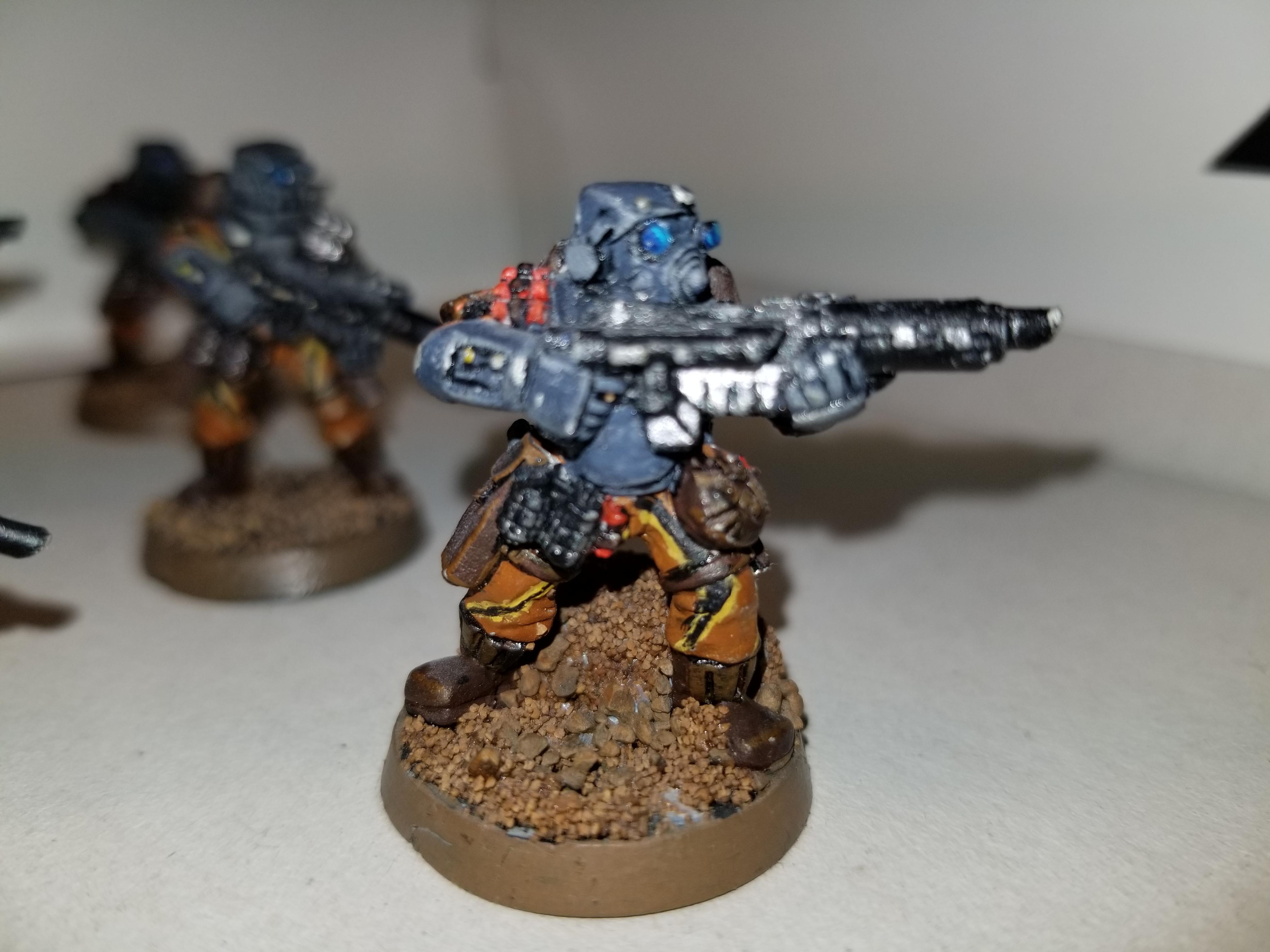 WH40k, metal, IG, Old Stormtroopers, Rifleman with mask