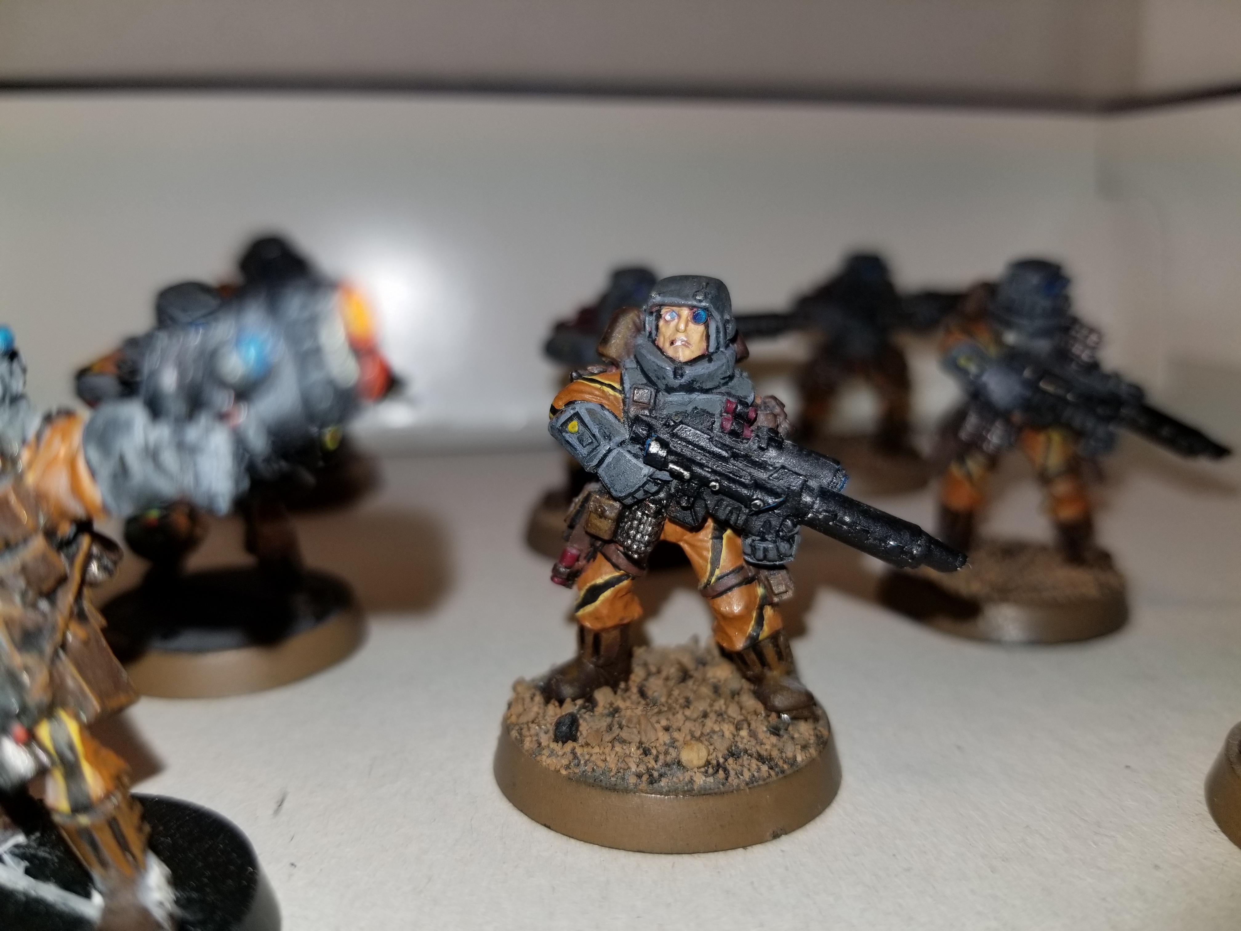 WH40k, metal, IG, Old Stormtroopers, Rifleman without mask