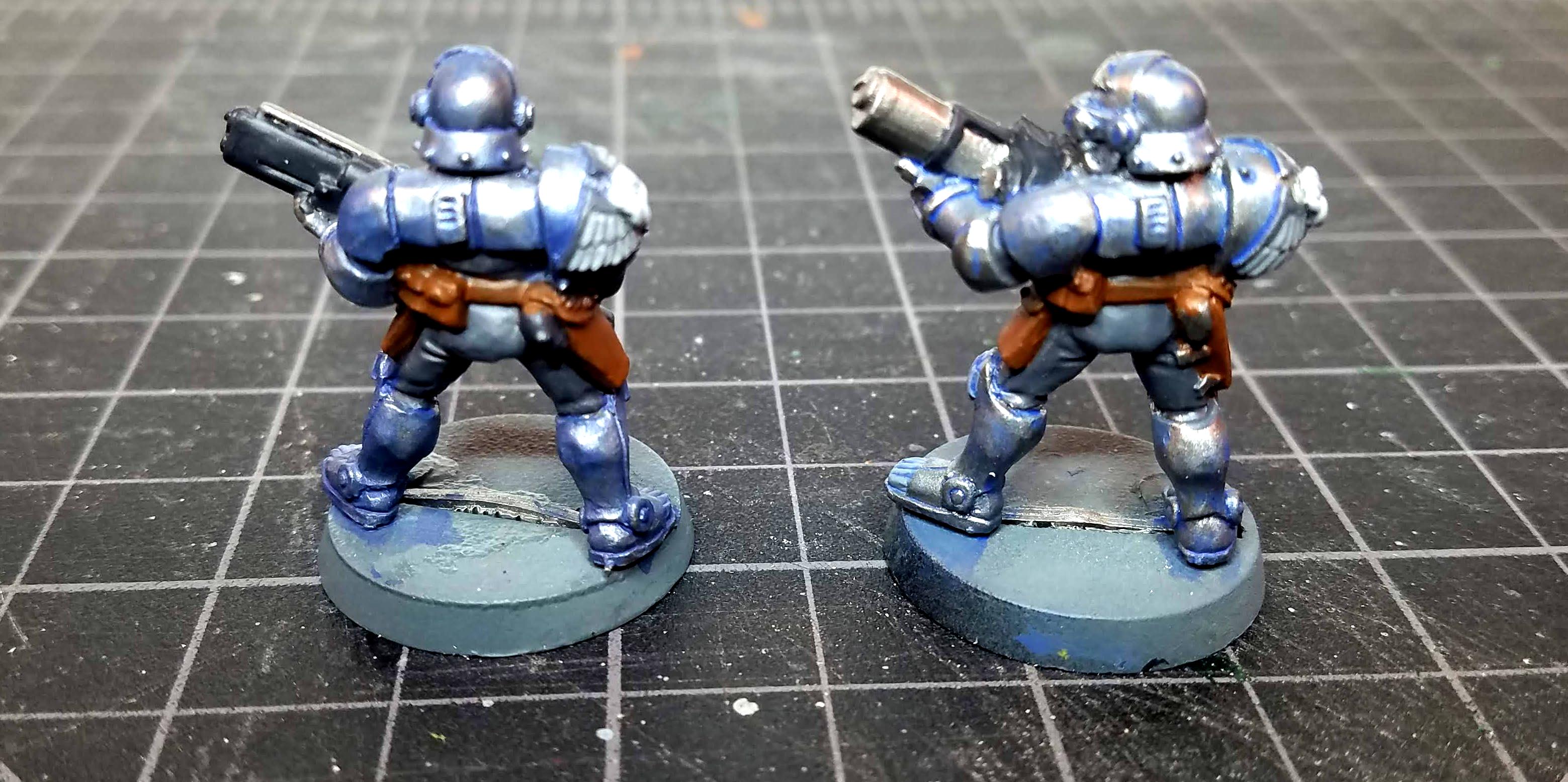 First and second attempts at blue wash