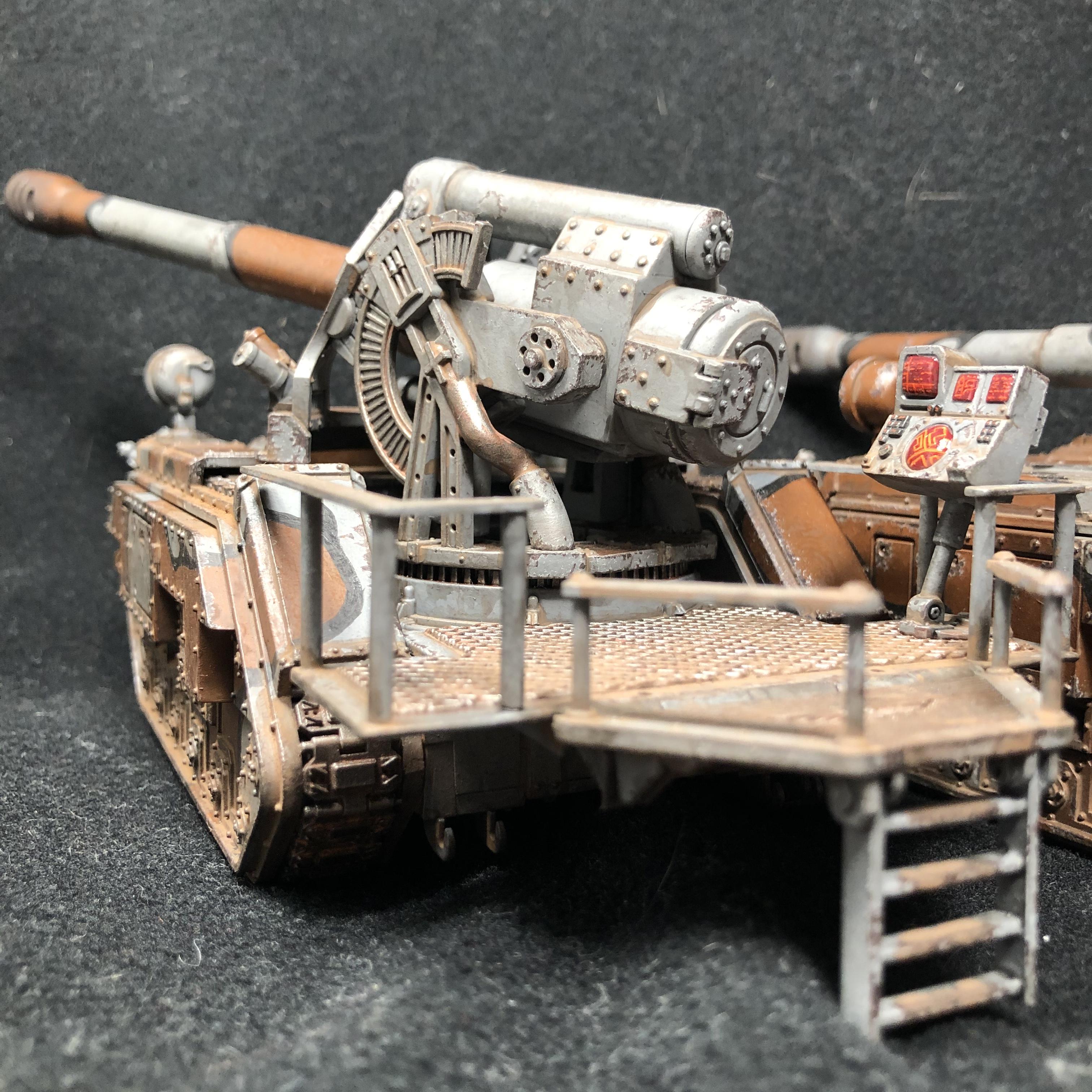 Artillery, Astra Militarum, Basilisk, Cadians, Camouflage, Conversion, Convertion, Earthshaker, Hydra, Imperial Guard, Lenses, Rust, Urban, Warhammer 40,000, Weathered, Wendigo