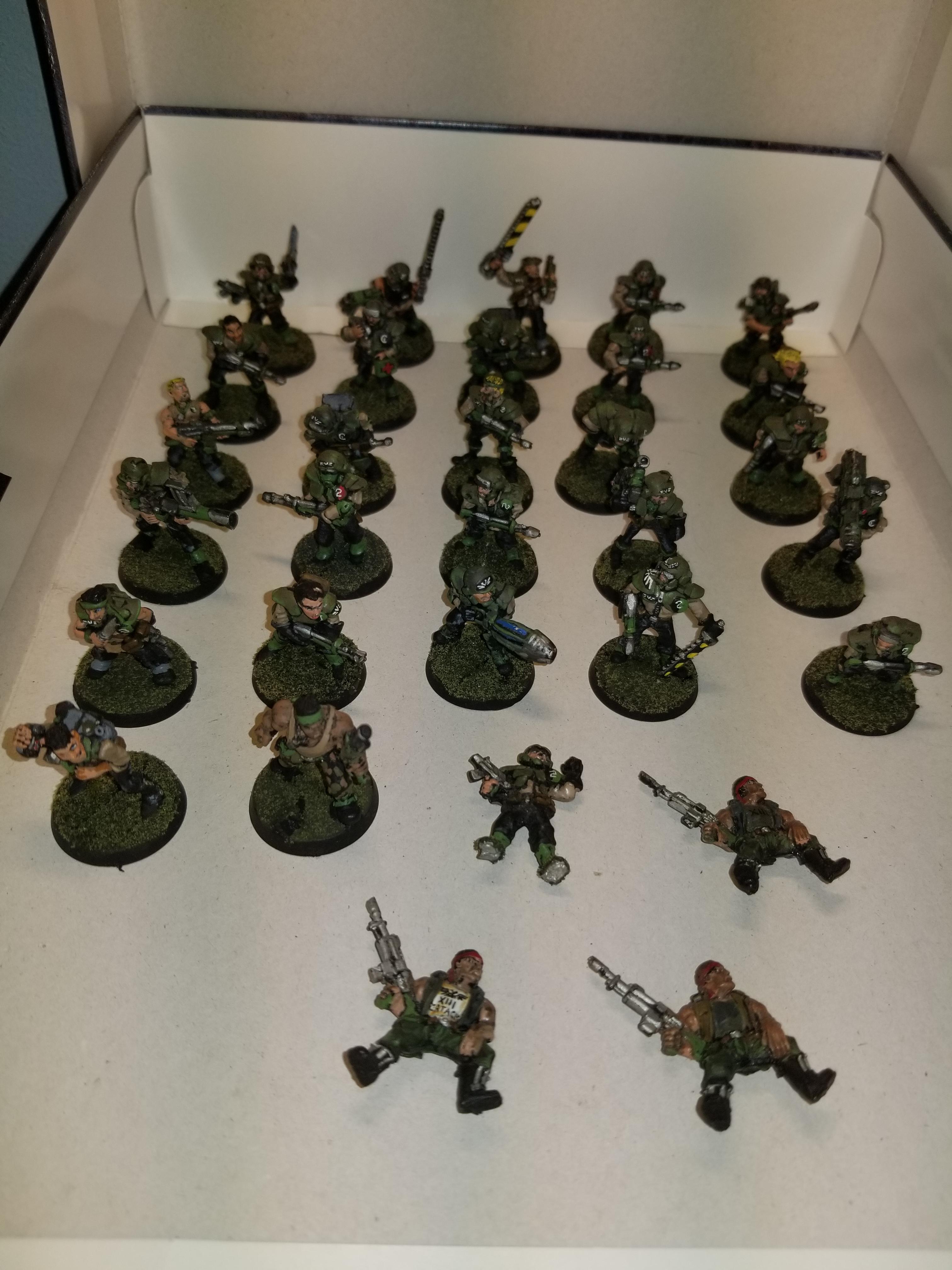 WH40k, Old Imperial Guard Troops with some additions, metal, top