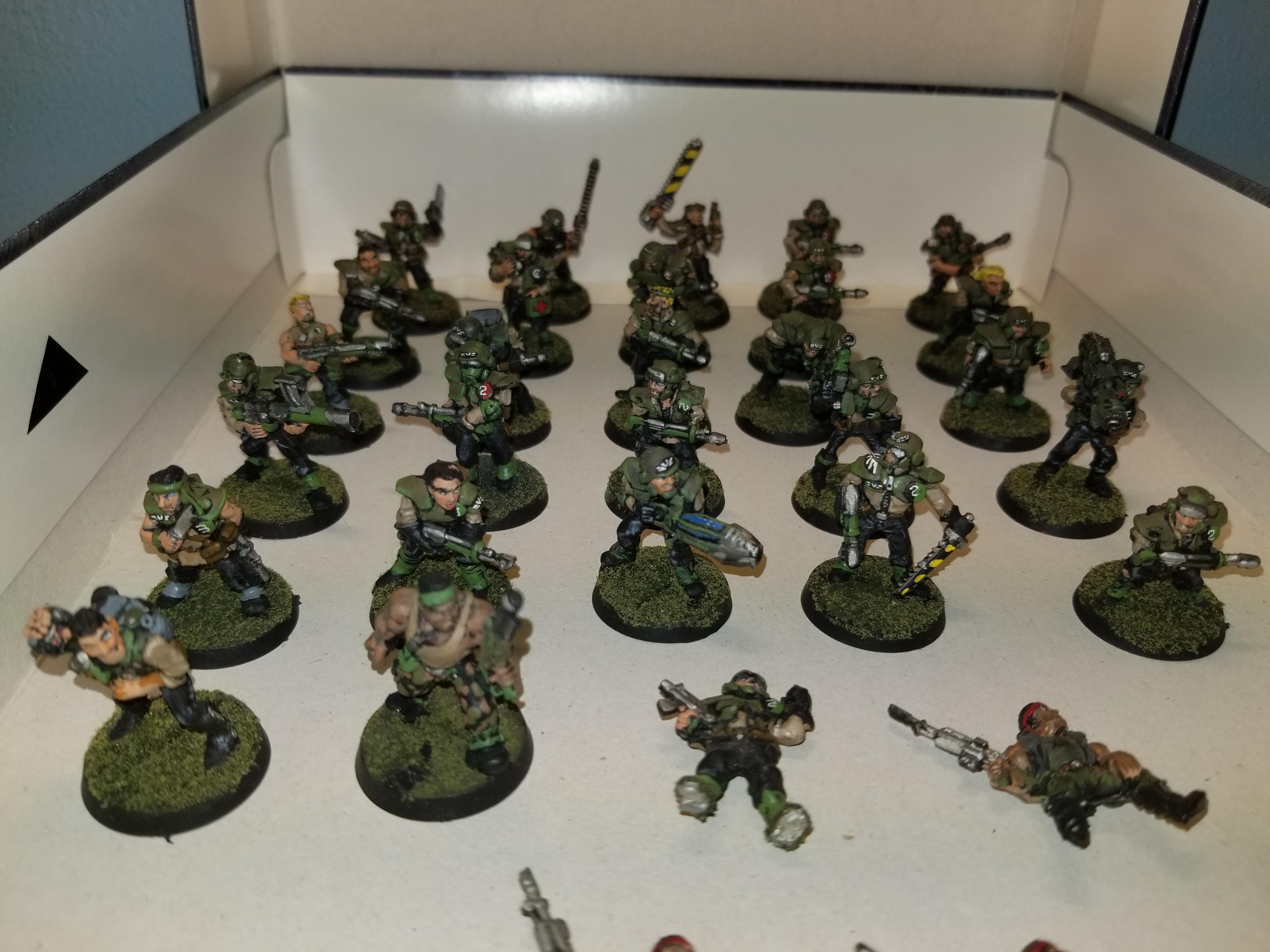 WH40k, Old Imperial Guard Troops with some additions, metal, front, forward rows