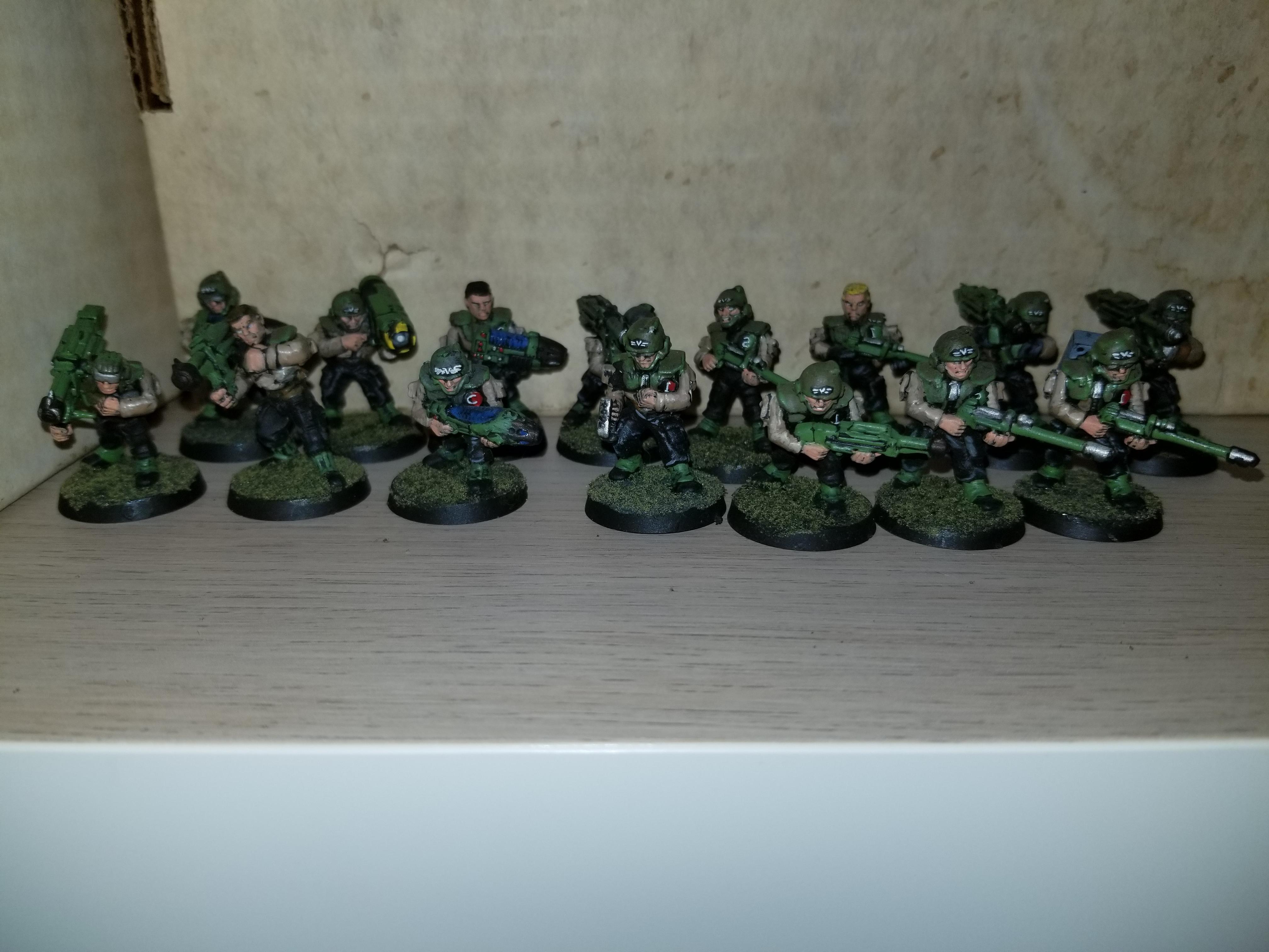WH40k, Old Imperial Guard Troops with conversions, plastic, front