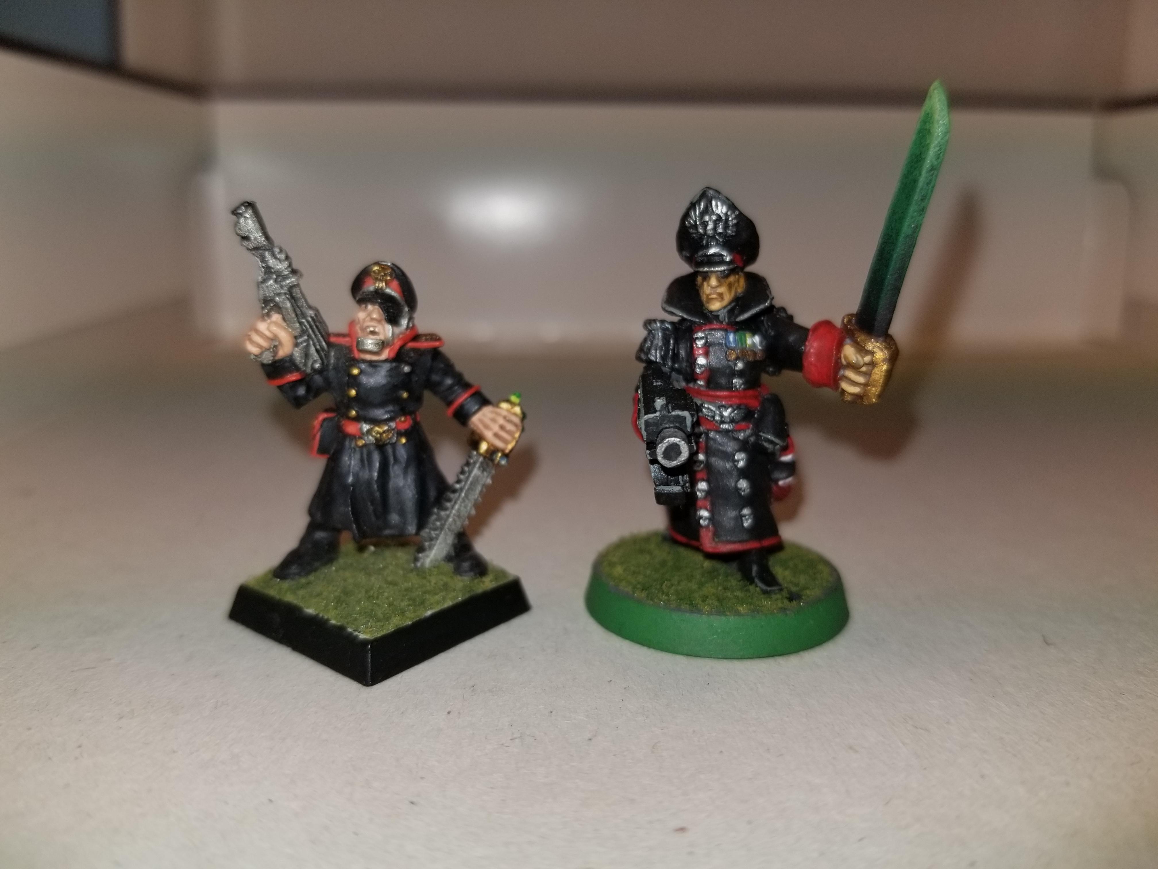 WH40k, Old Imperial Guard Commissars, metal, size comparison