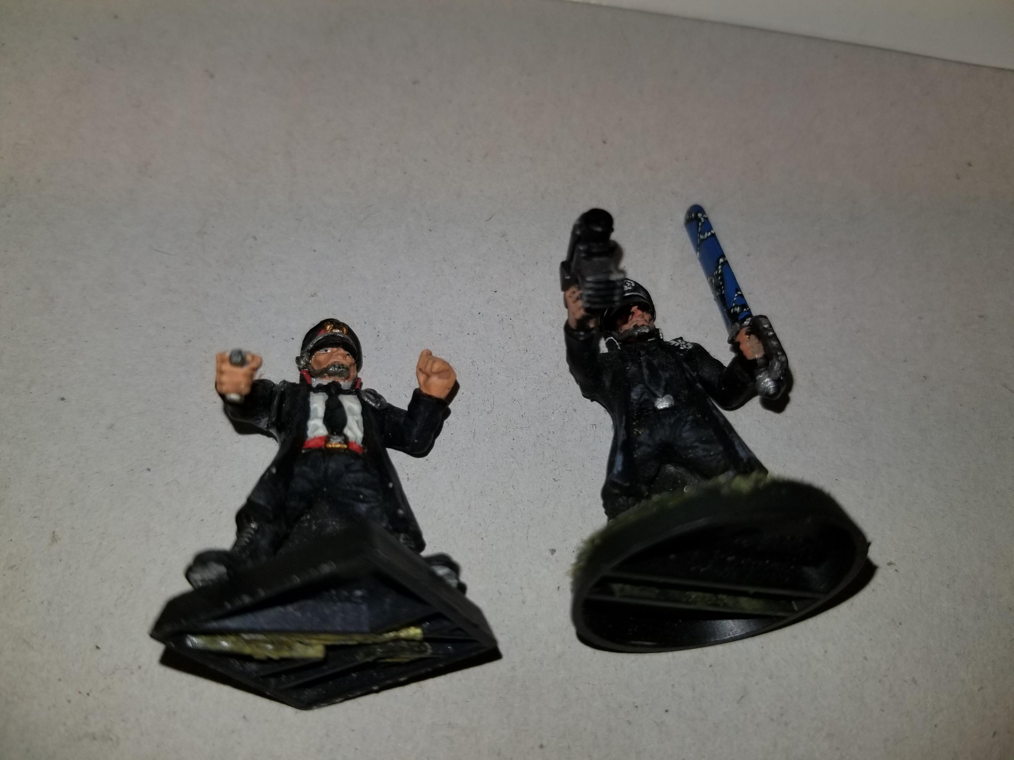 WH40k, 2ndEd Commissars with ties, metal, bases, necks and arm joints visable