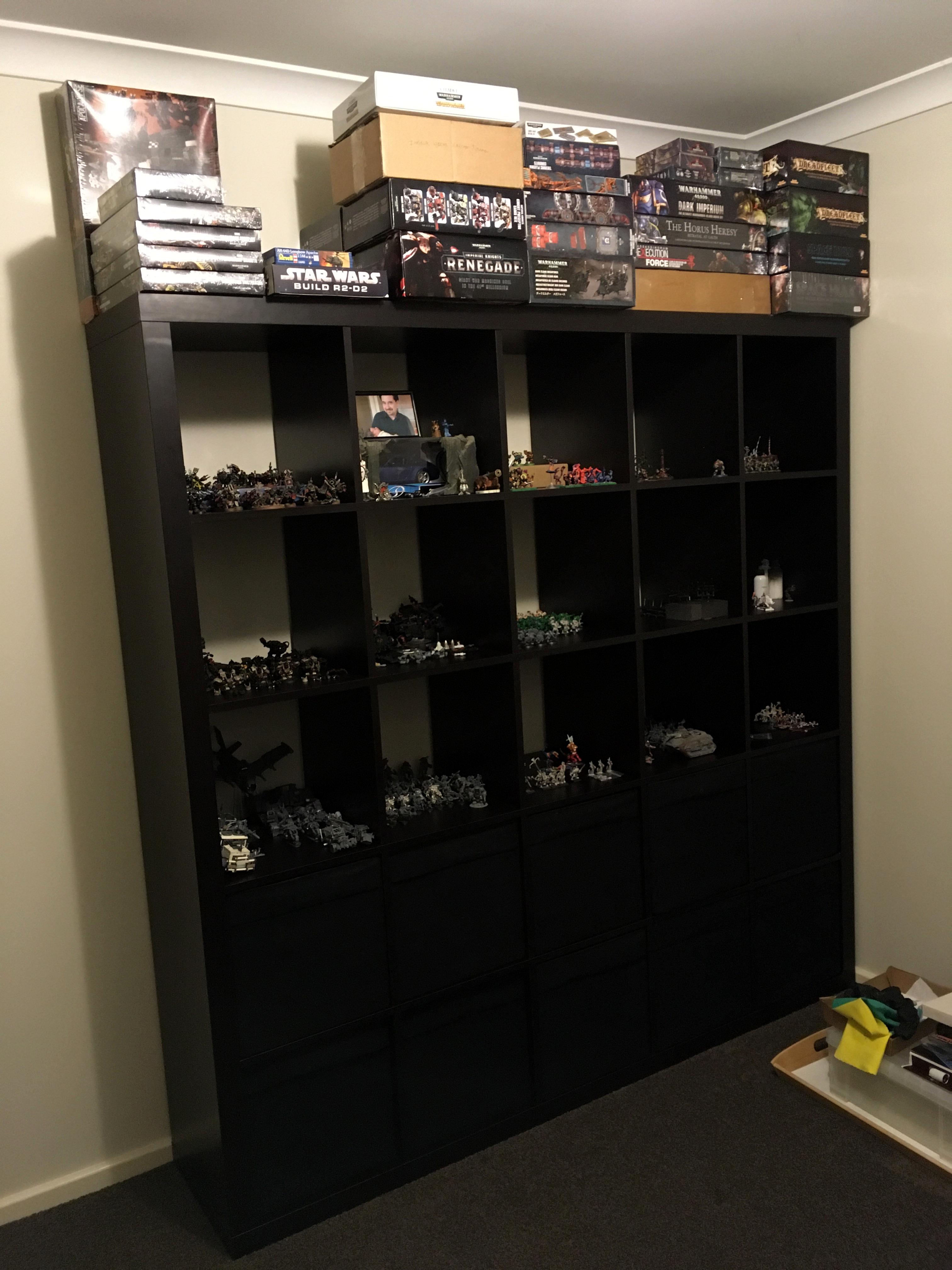 Hobby room display and storage post clean