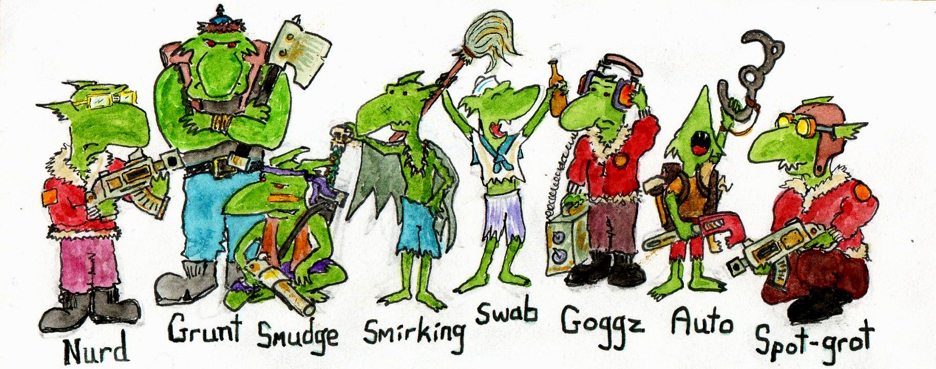 Cartoon, Drawing, Fiction, Graphic, Grots, Humour, Illustration, Orks, Sketch