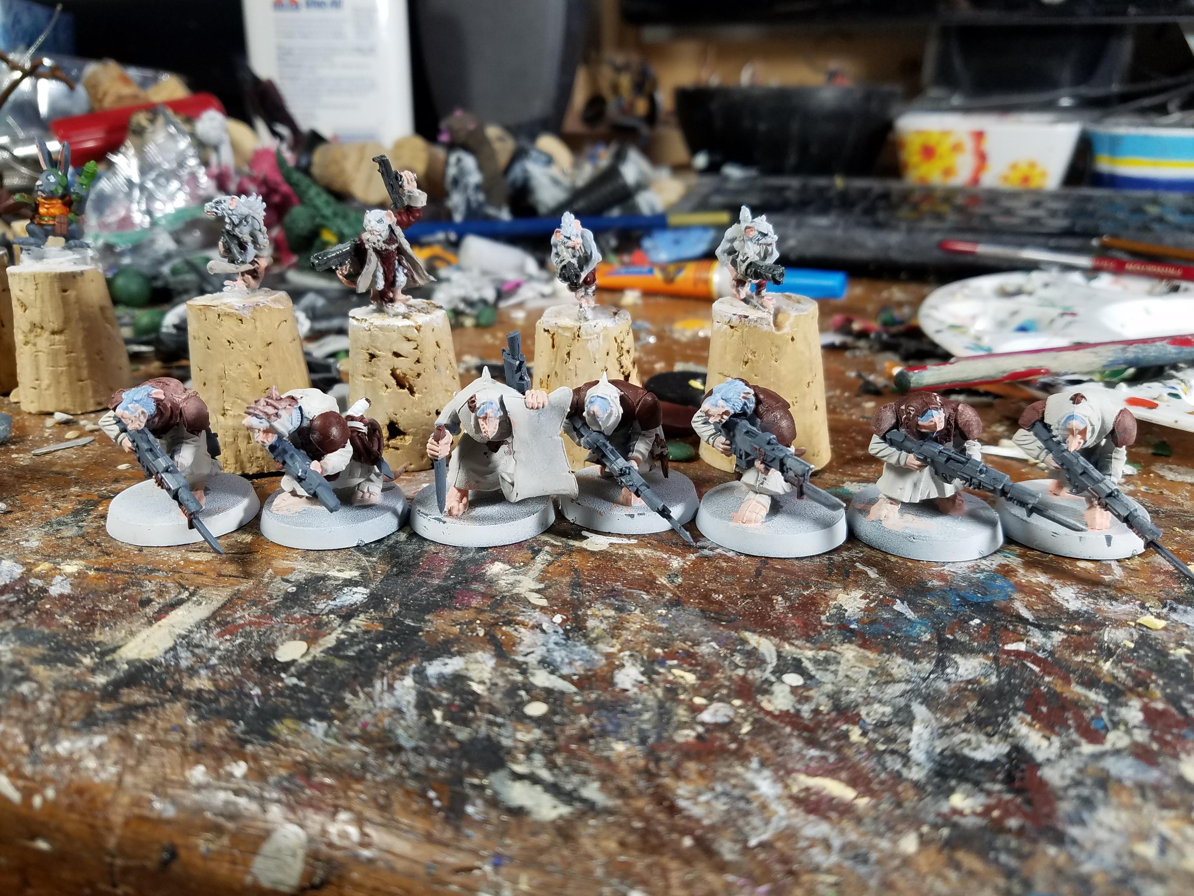 Citadel Miniatures, Demonblade Miniatures, Games Workshop, Imperial Guard, Ratlings With Gatlings, Rats, Warhammer 40,000, Warhammer Fantasy