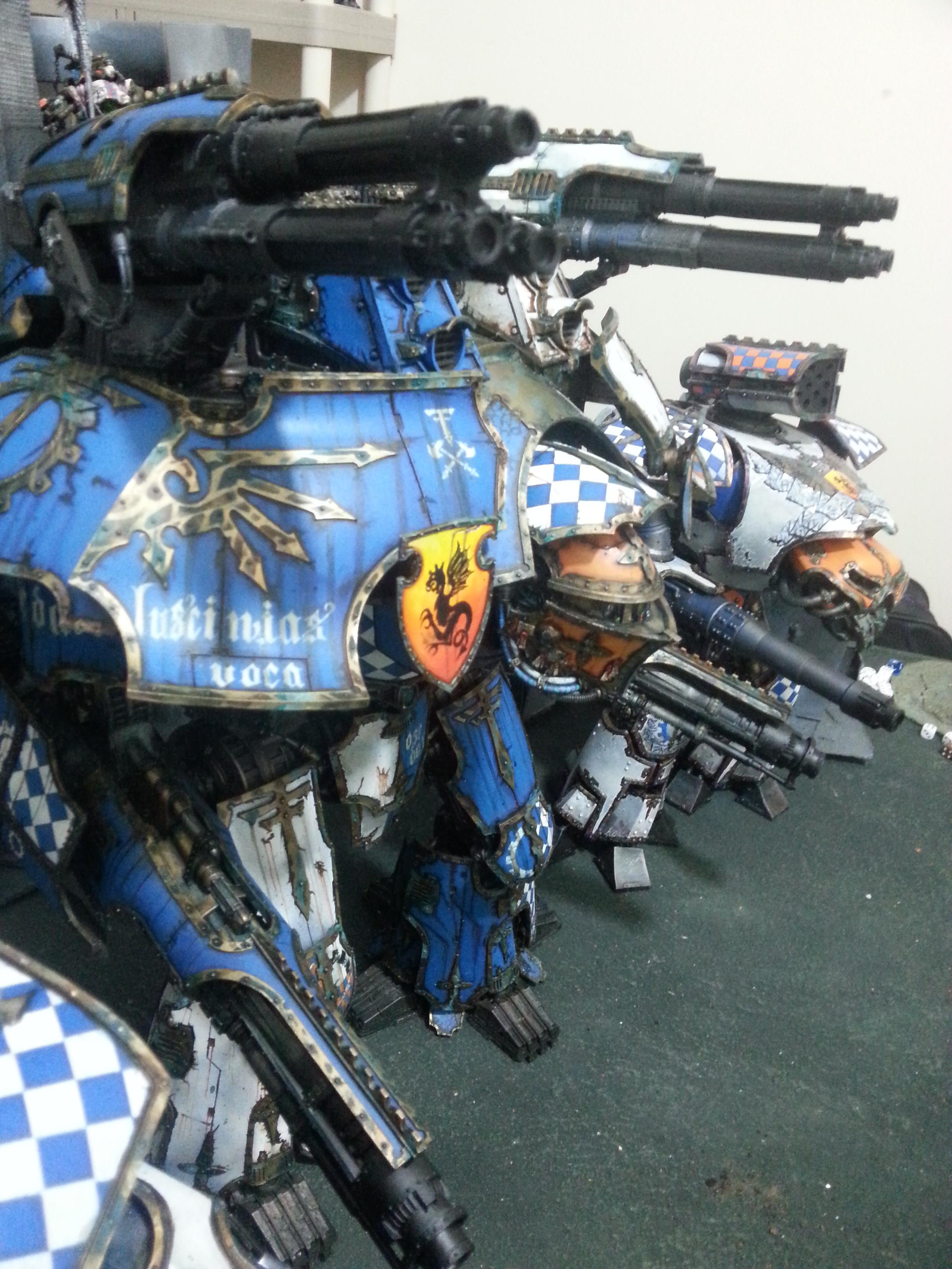 First Osedax 28mm Titan Maniple In The World ., Warlord Titan.warhammer 40k . Legio Osedax. Battle Titan. Reaver Titan. Warhound Titan
