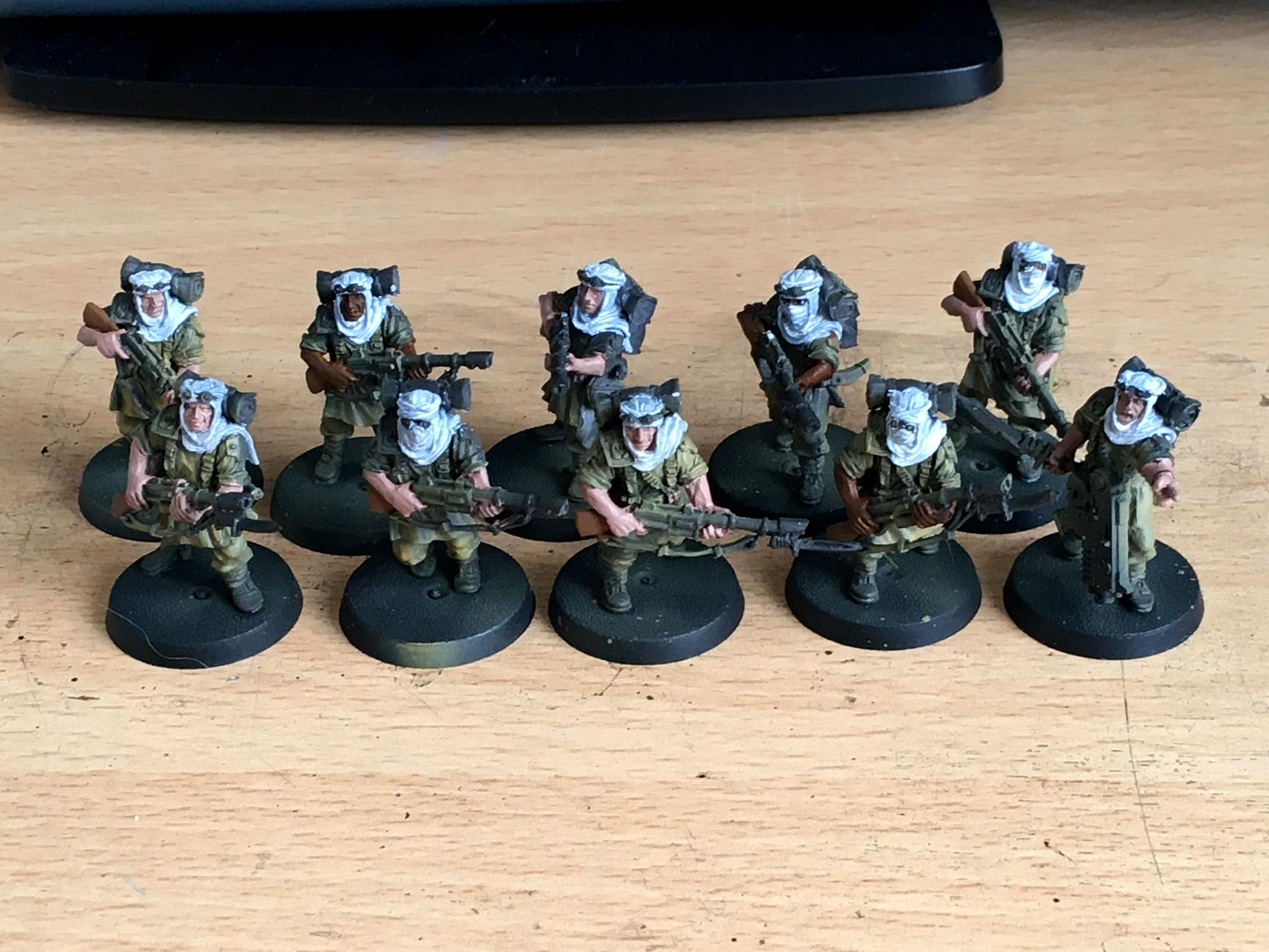 Desert Scorpions, Imperial Guard, Tallarn Desert Raiders, Victoria Miniatures, Work In Progress