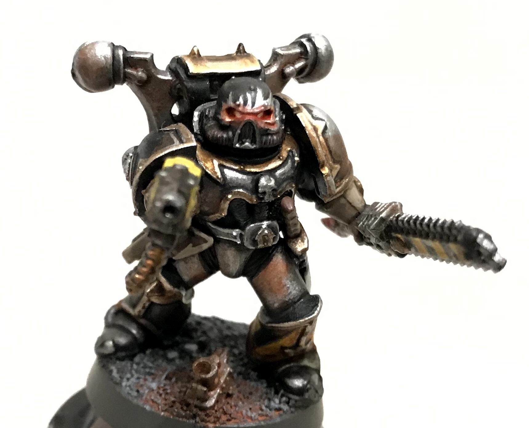 Glowing Eyes, Hazard Stripes, Iron Warriors