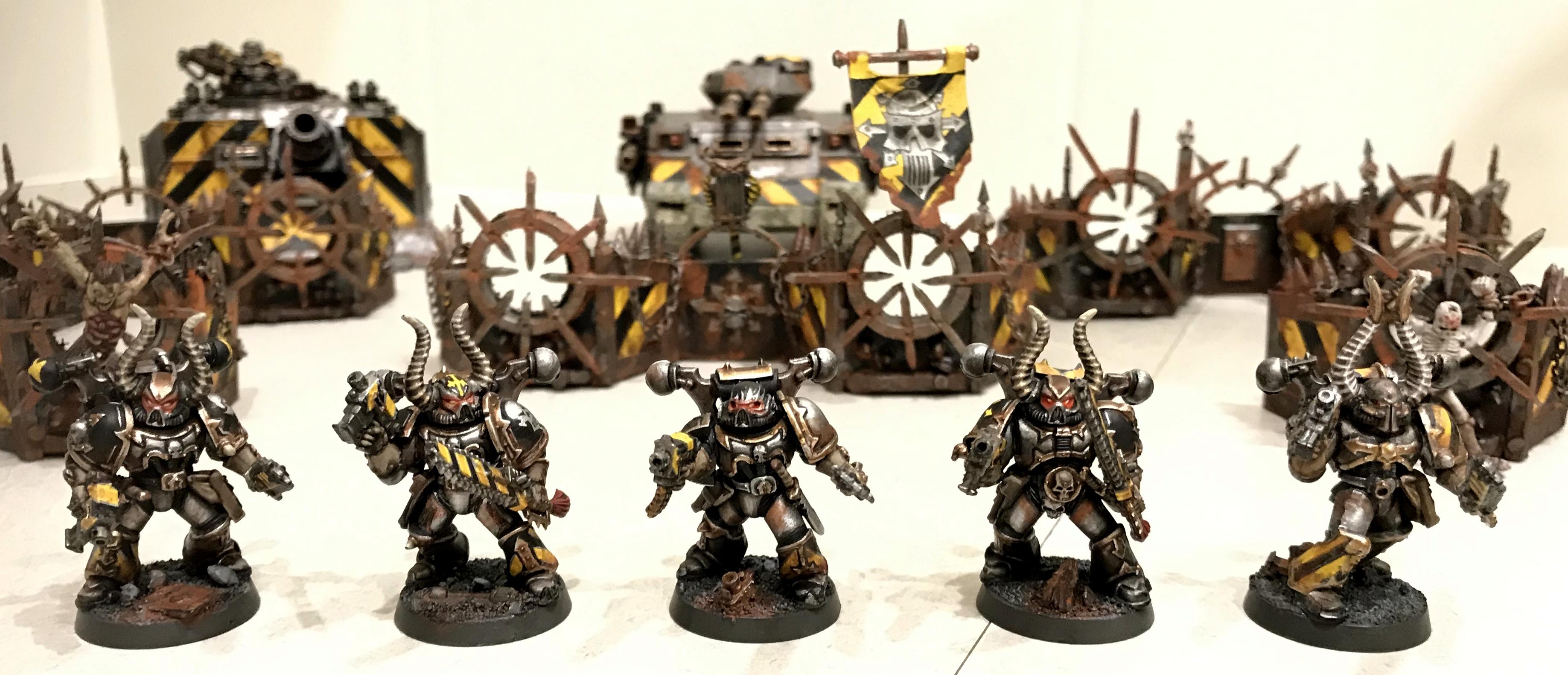 Glowing Eyes, Hazard Stripes, Iron Warriors