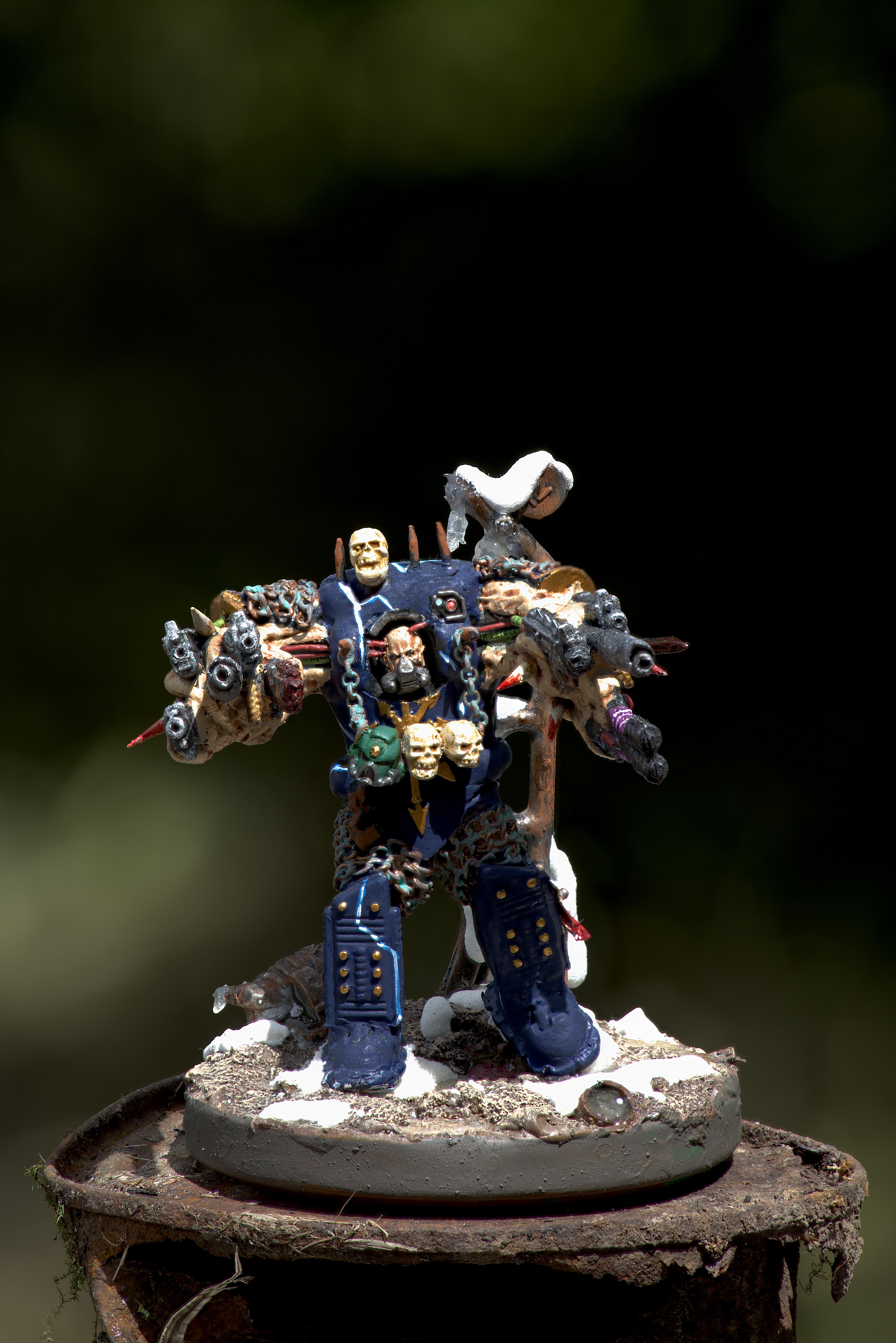 Ave Dominus Nox, Bolter, By Andrey Mishuta, Chaos, Conversion, Heavy Support, Heretic Astartes, Kitbash, Laser, M.a.k., Meltagun, Night Lords, Obliterators, Outdoors, Putty, Scratch Build, Sculpting, Skull, Snow, Trophy, Warhammer 40,000