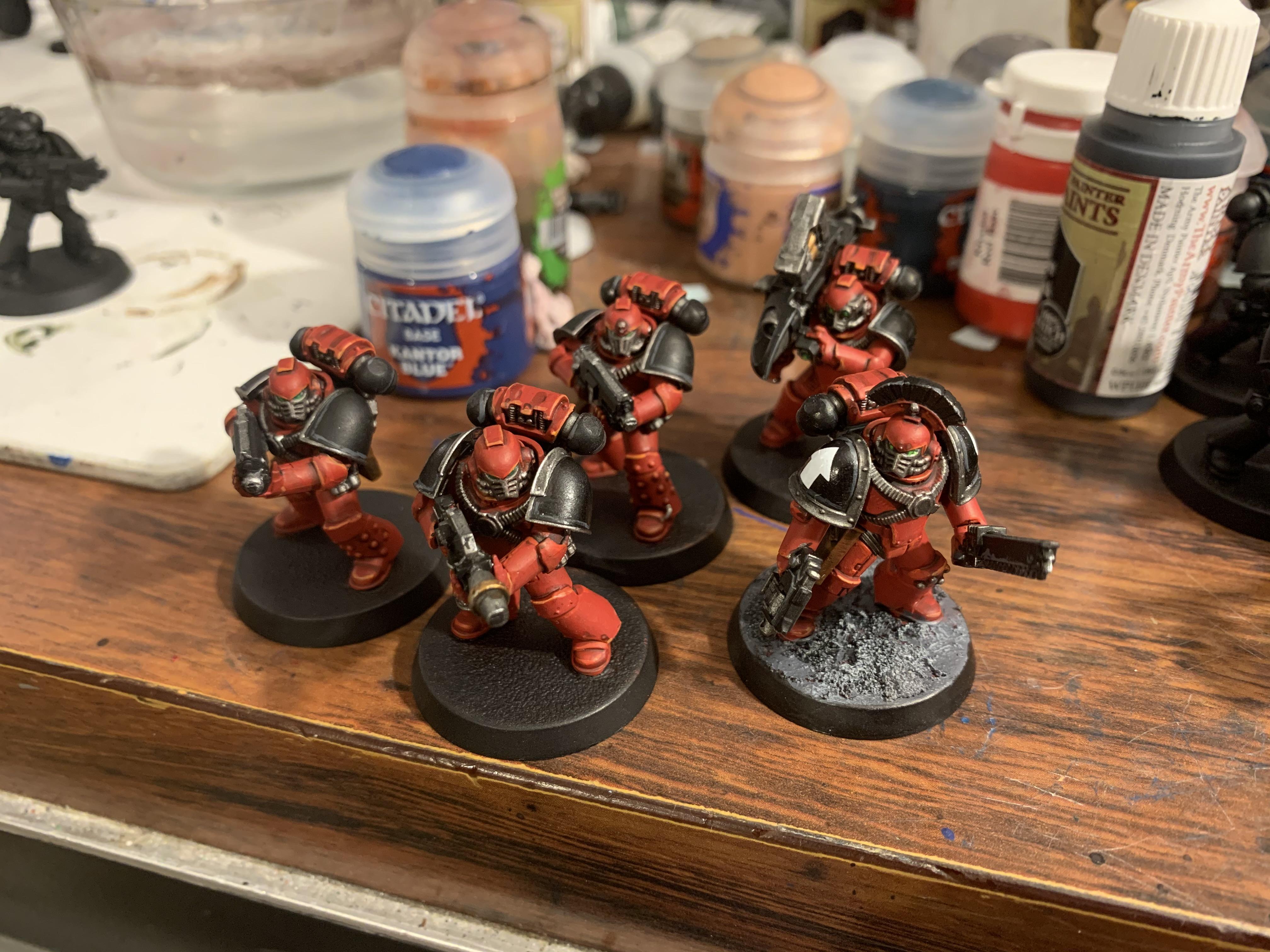 Brothers Penitent, Combat Squad Homebrew, Mk Iv Armor, Red, Space Marines