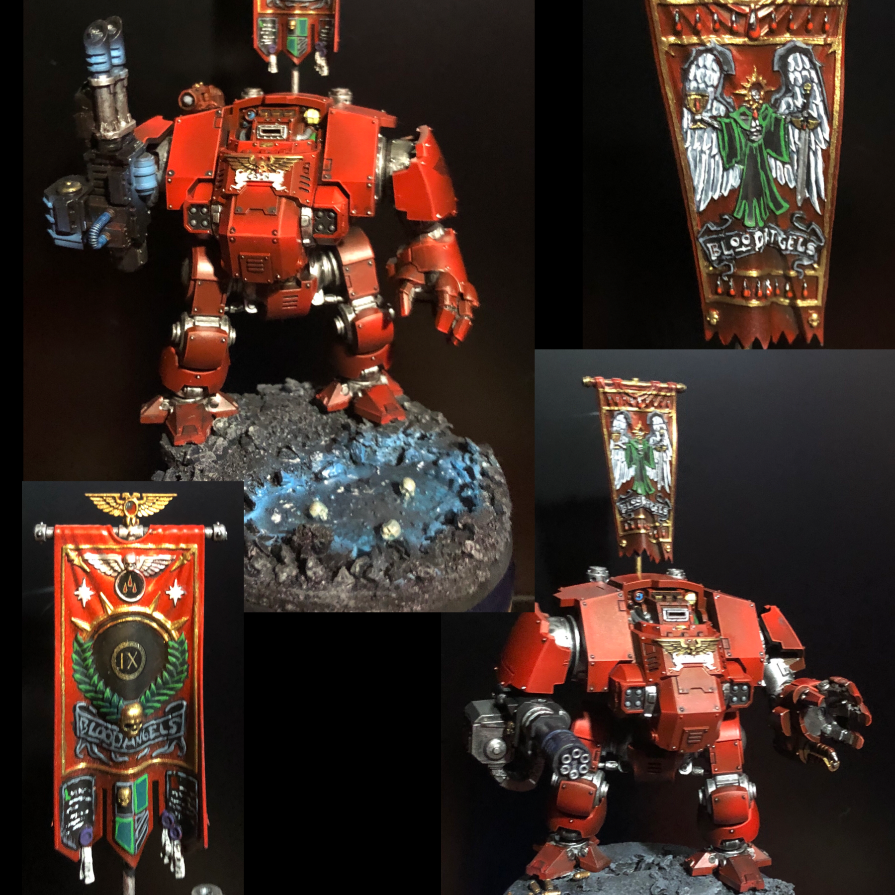 Banner, Blood Angels, Dreadnought, Primaris, Primaris Marines, Redemptor, Space Marines, Warhammer 40,000, Warhammer Fantasy