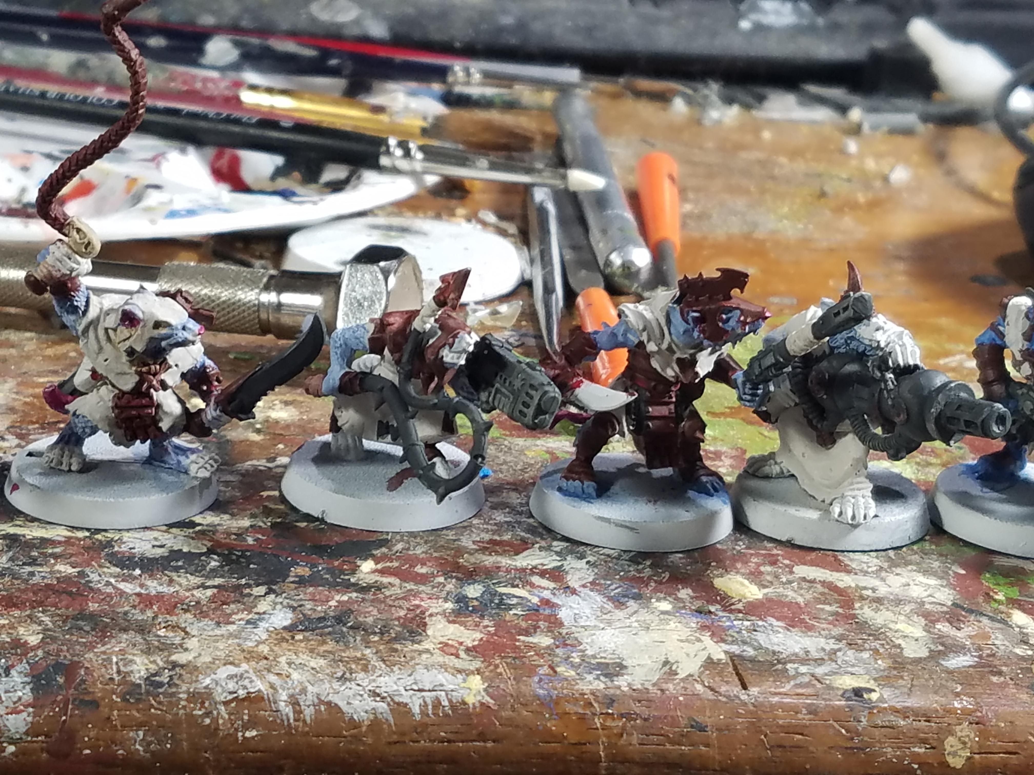 Citadel Miniatures, Conversion, Games Workshop, Imperial Guard, Meltagun, Metal, Ratlings With Gatlings, Rats, Shotgun, Skaven, Warhammer 40,000