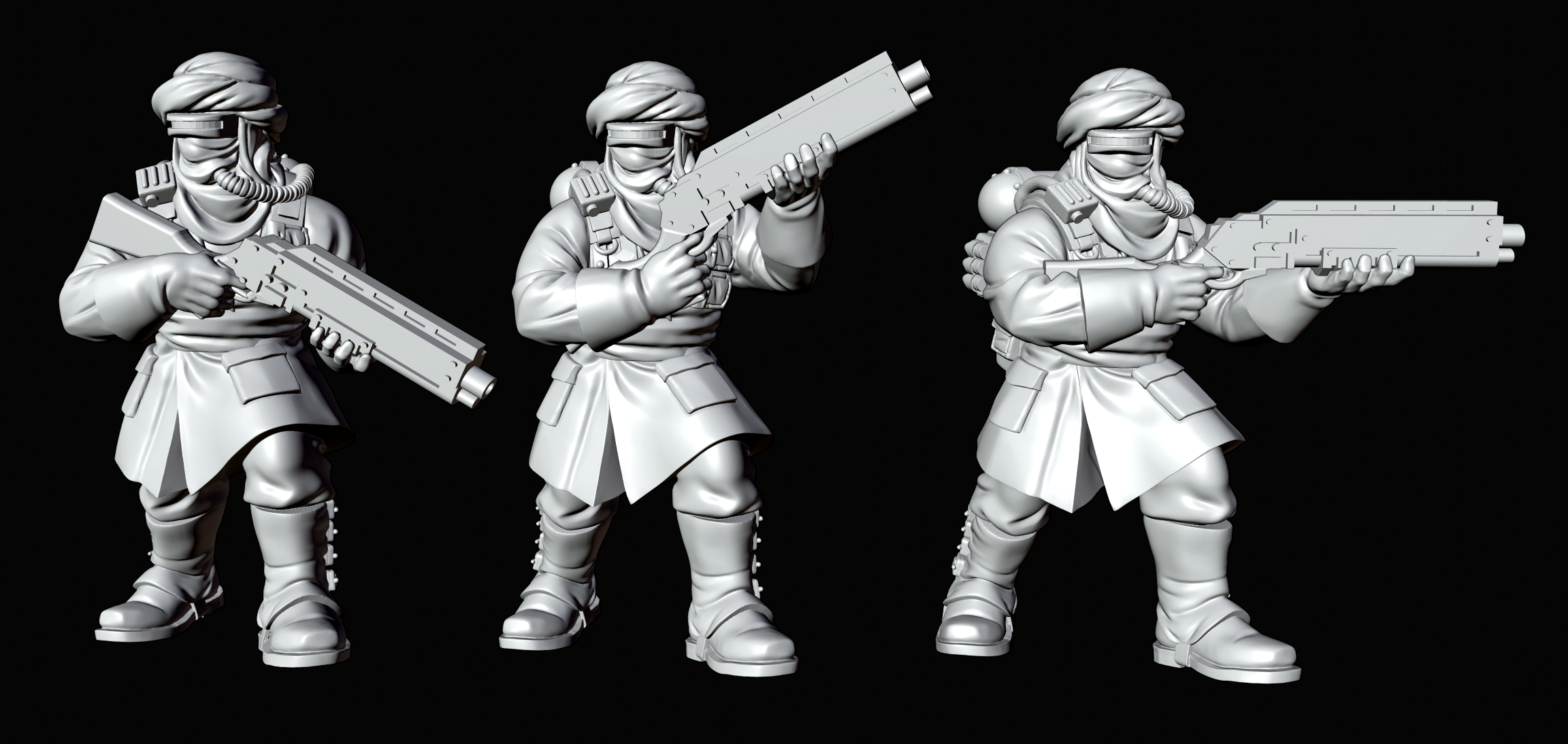 Desert, Imperial Guard, Infantry, Render, Shotgun, Tallarn Desert Raiders