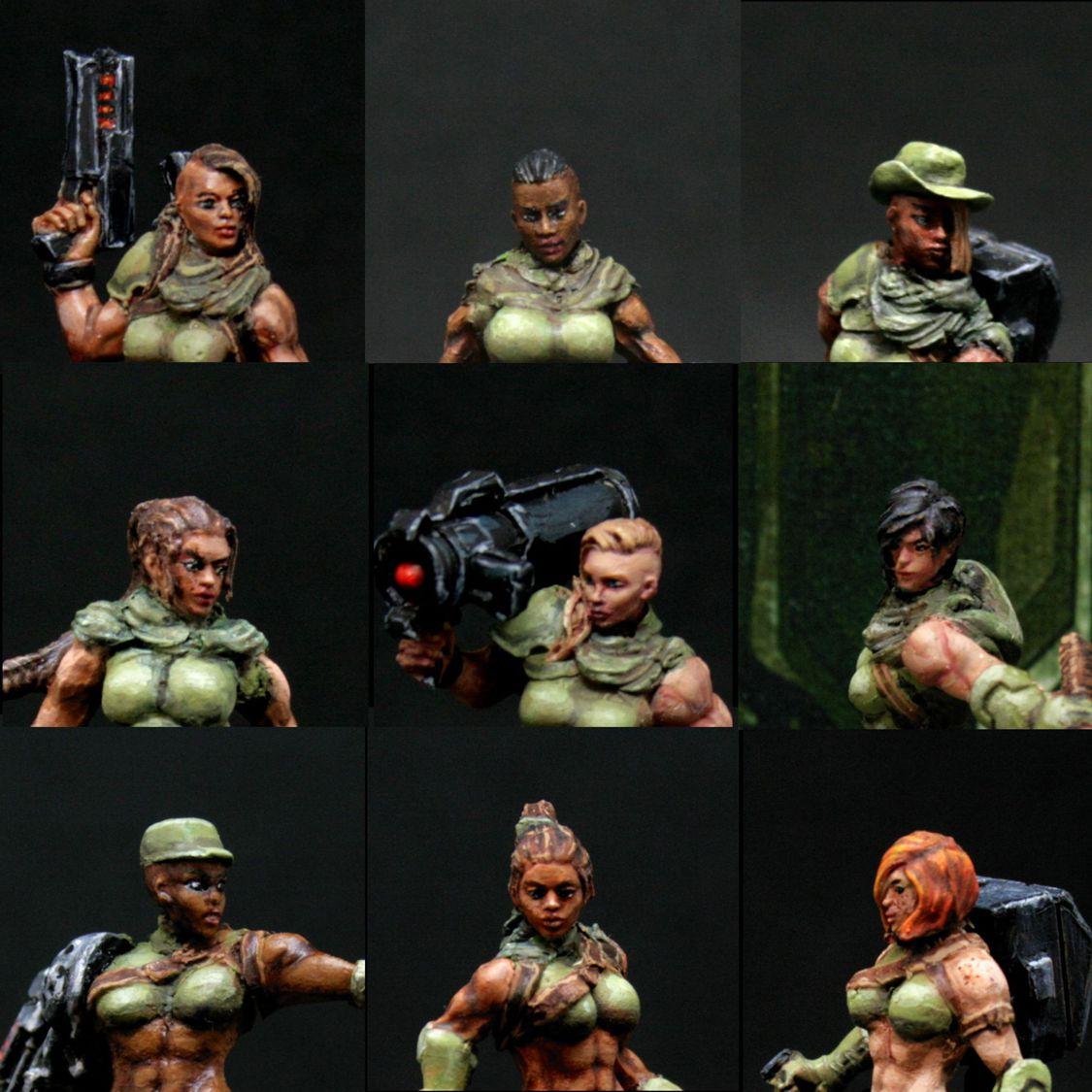Alienhunter, Catachan, Conversion, Face, Female, Junglefighter